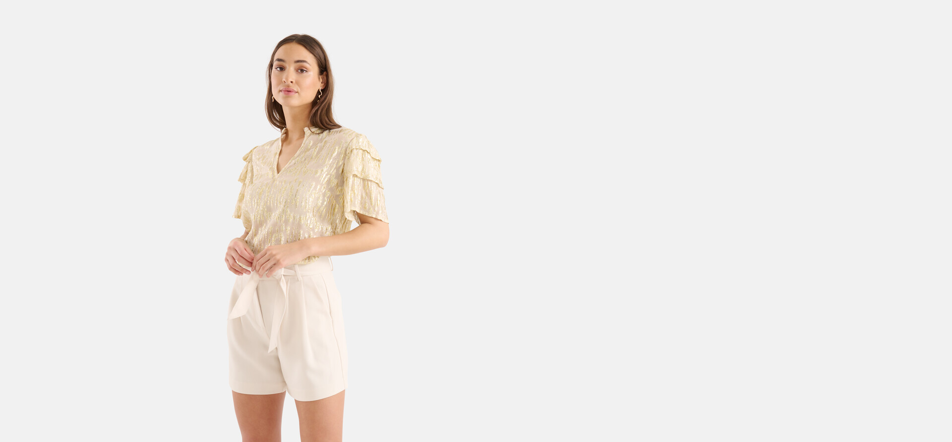 Jacquard-Lurex-Top Beige SHOEBY WOMEN