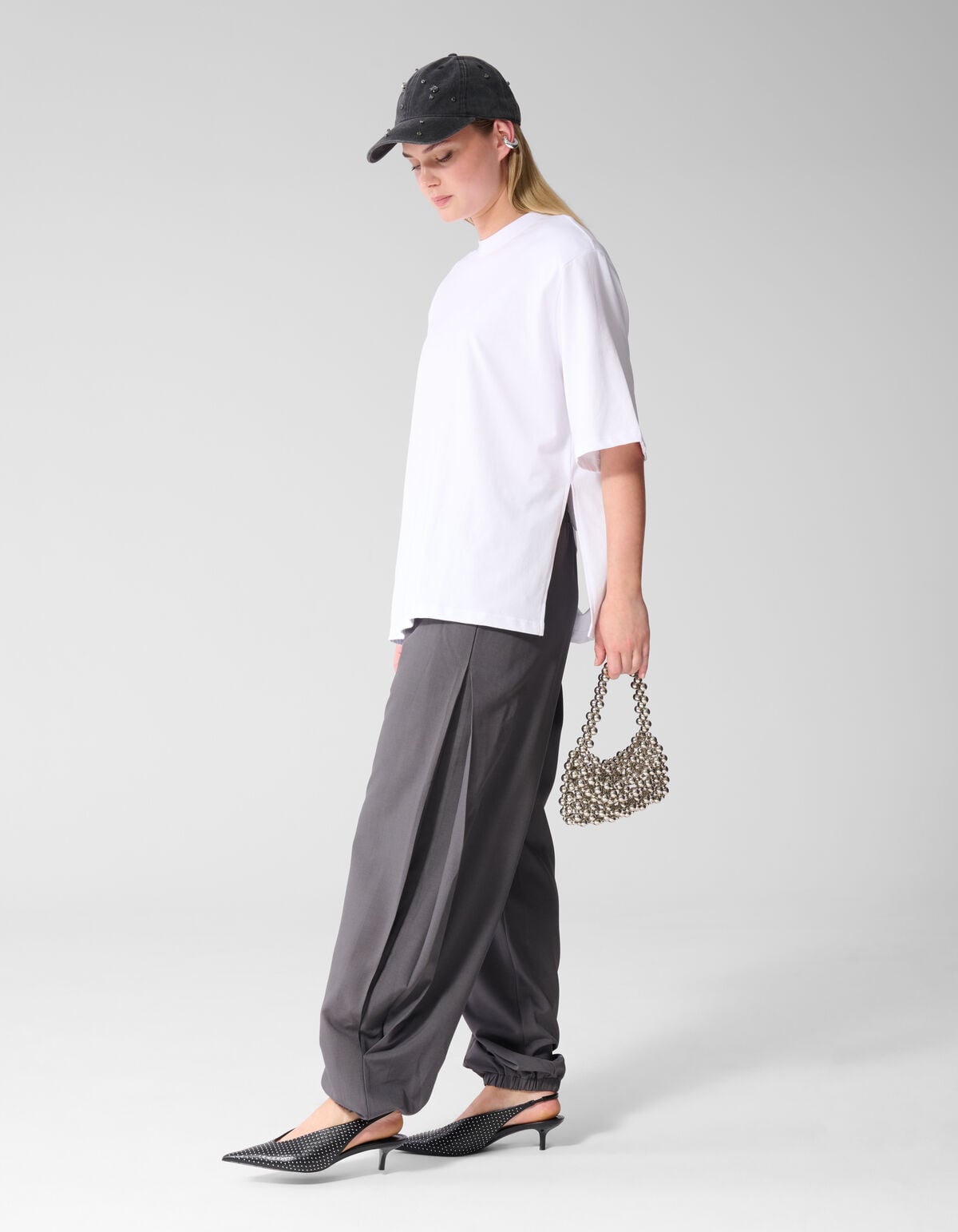 T-Shirt mit Schlitz Wei&szlig; SHOEBY WOMEN