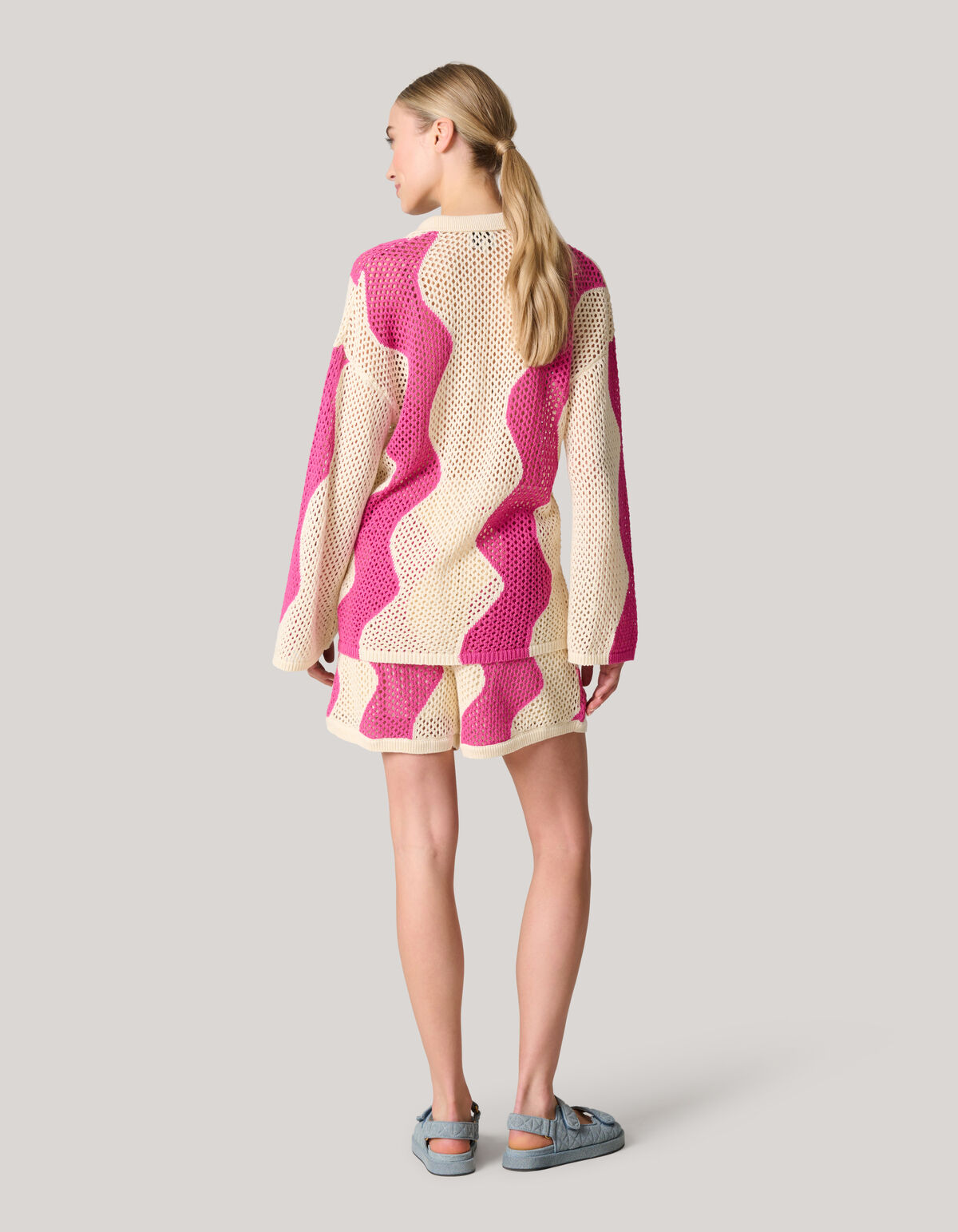 Crochet Blouse Gebroken Wit/Roze SHOEBY WOMEN