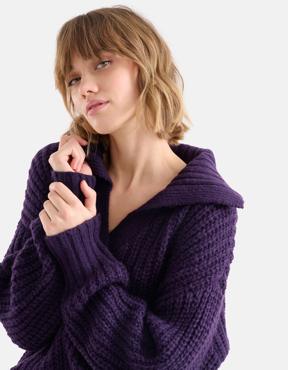 Kragenpulli Dunkelviolett SHOEBY WOMEN