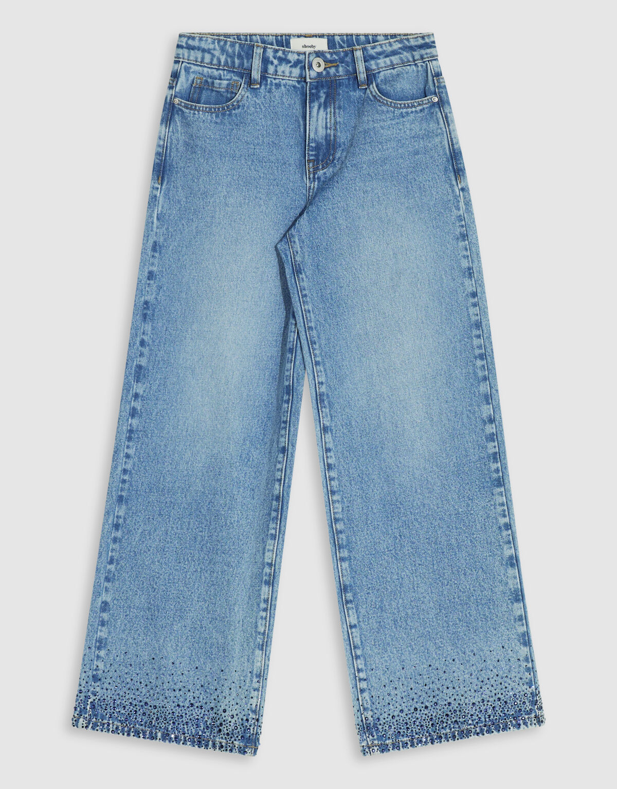 Strass Ultra Wide Leg Fit Jeans Blau SHOEBY GIRLS