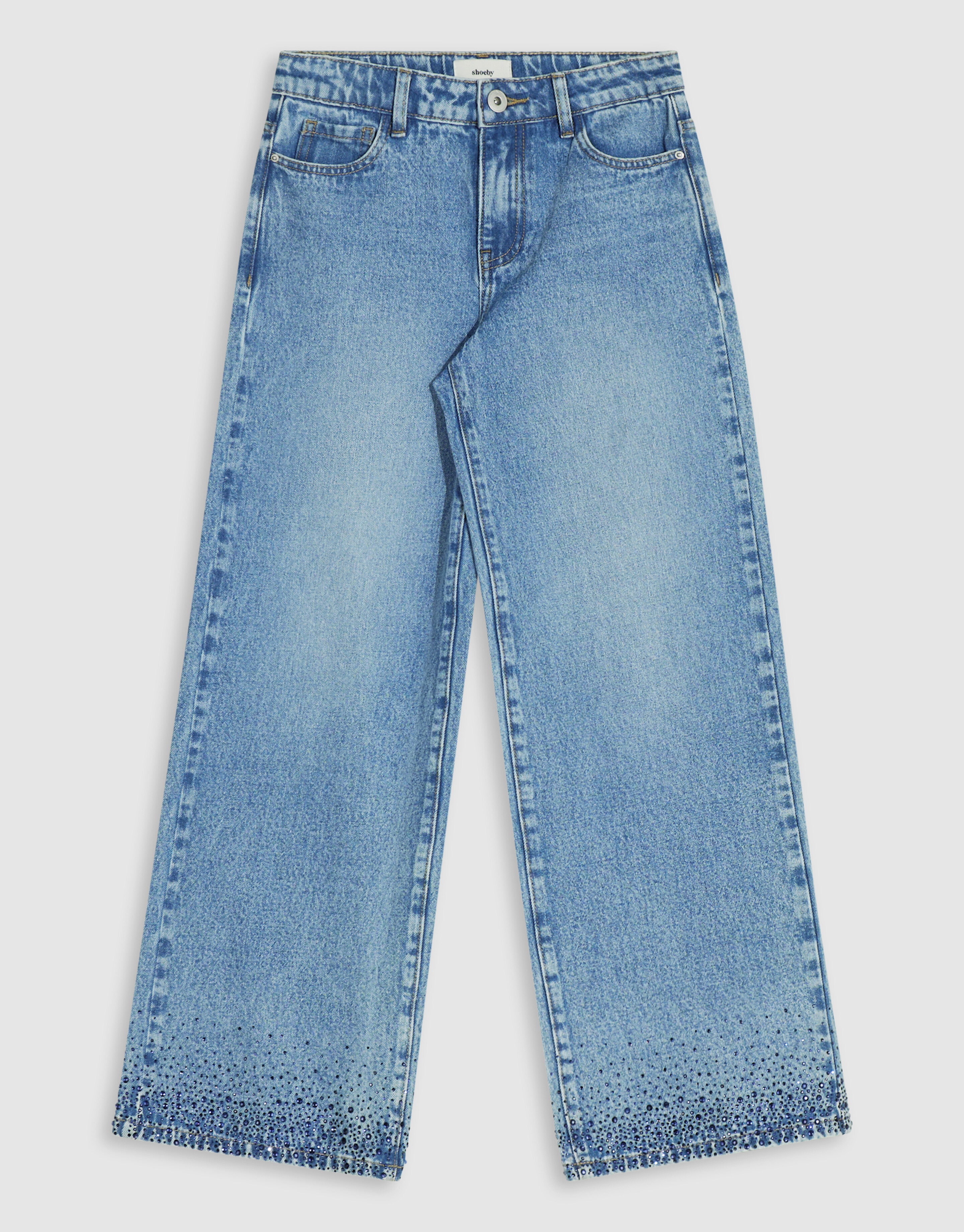 Strass Ultra Wide Leg Fit Jeans Blau SHOEBY GIRLS