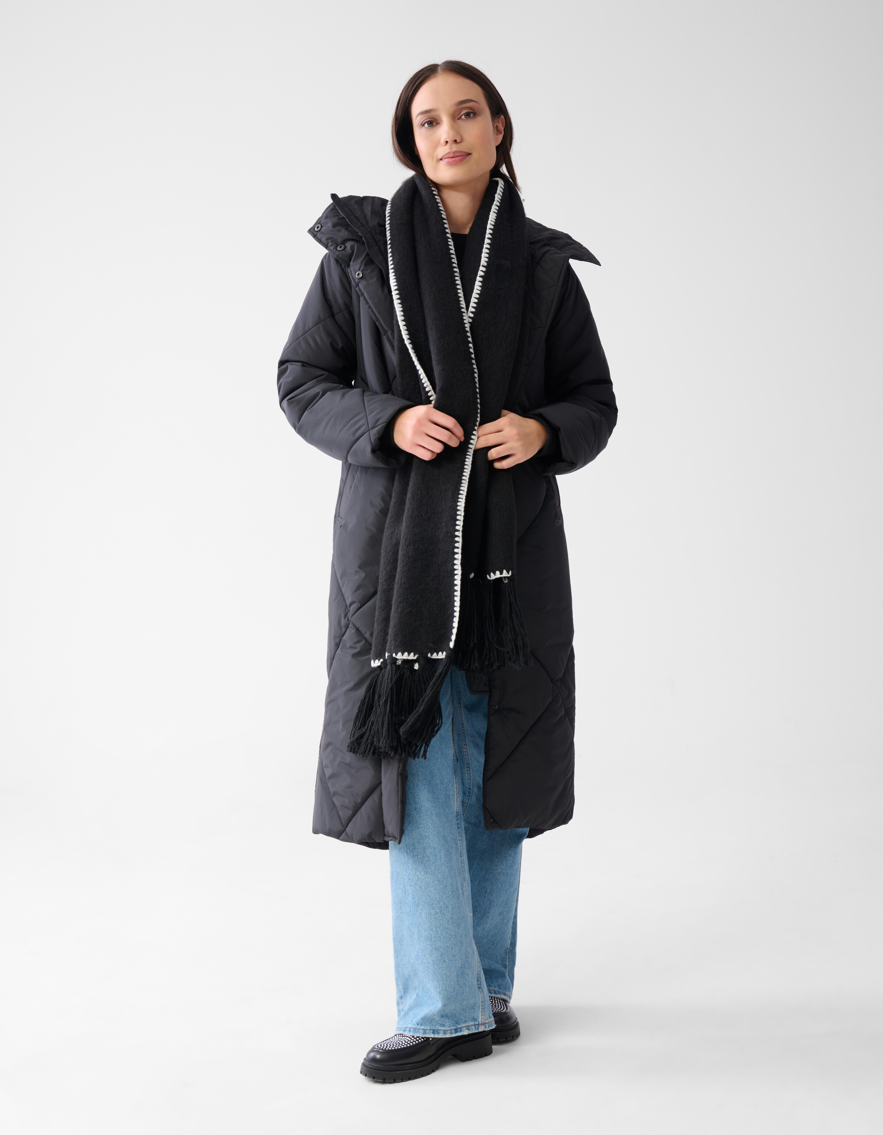 Genähter Schal Schwarz SHOEBY ACCESSOIRES