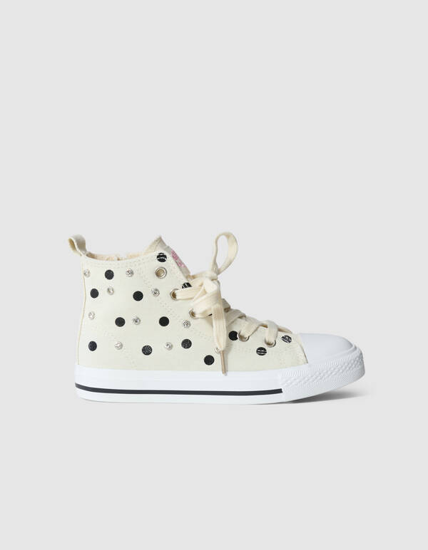 Polkadot Strass Sneakers Gebrochen Wei&szlig; SHOEBY SHOES