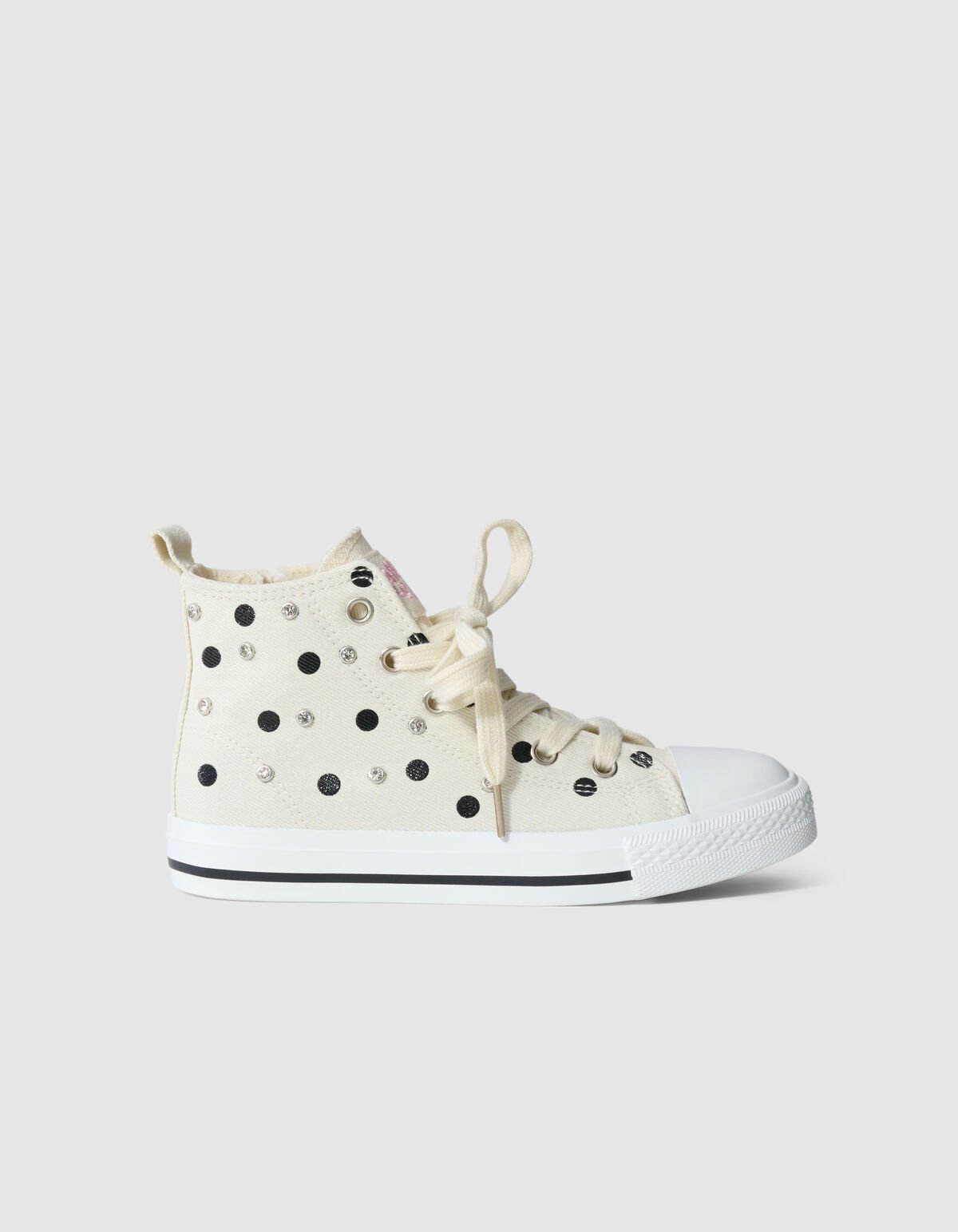 Polkadot Strass Sneakers Gebrochen Wei&szlig; SHOEBY SHOES