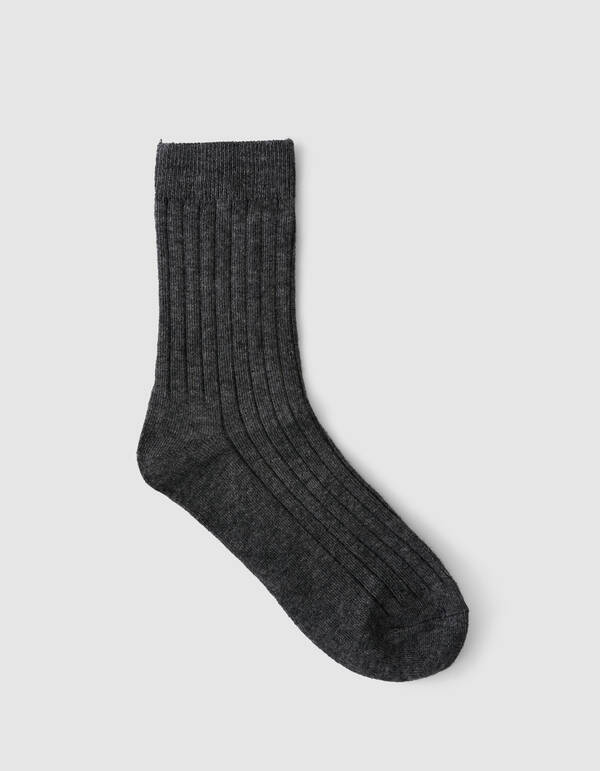 Gerippte Socke Dunkelgrau SHOEBY ACCESSOIRES