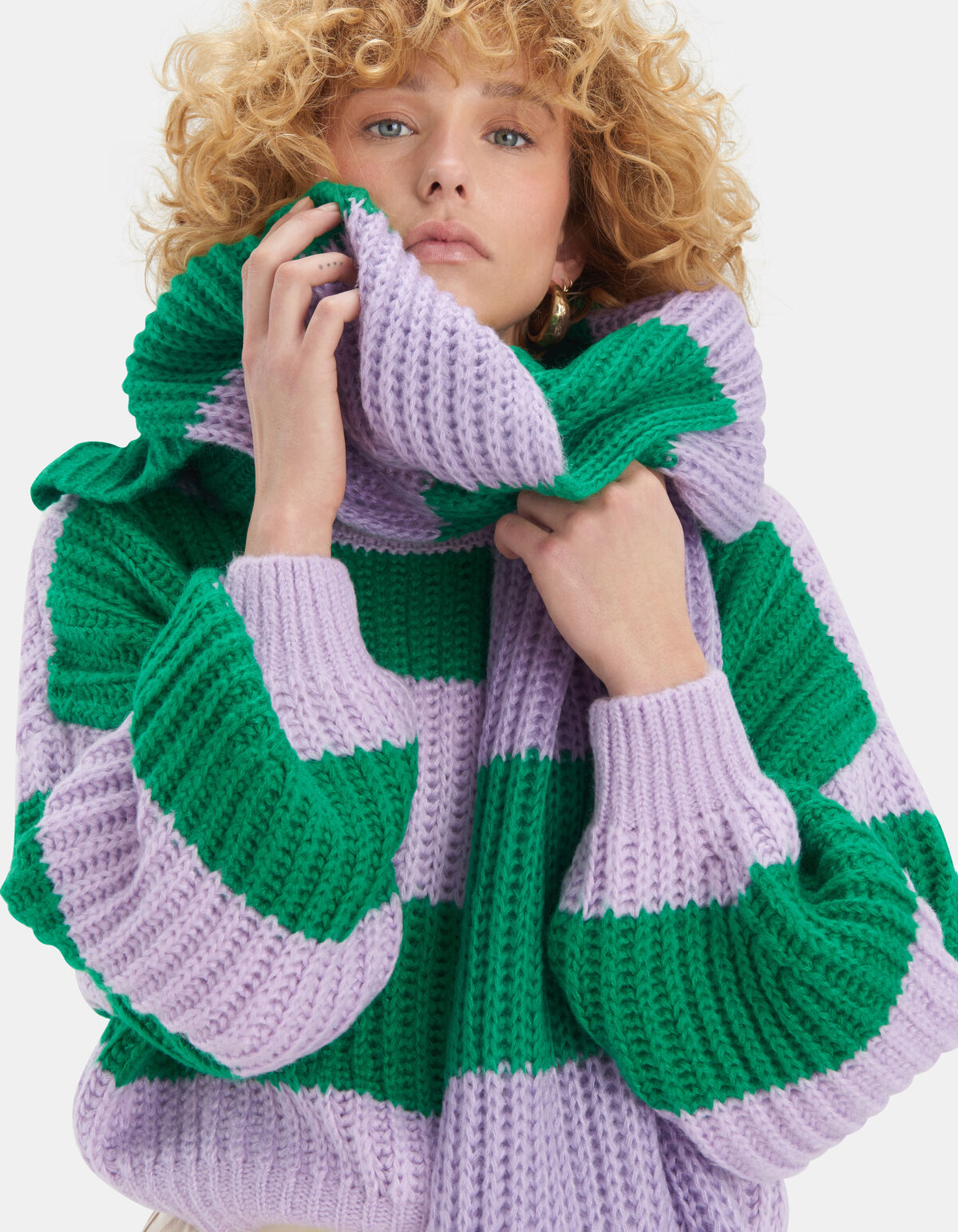 Gestrickter zweifarbiger Schal ACCESSOIRES SHOEBY