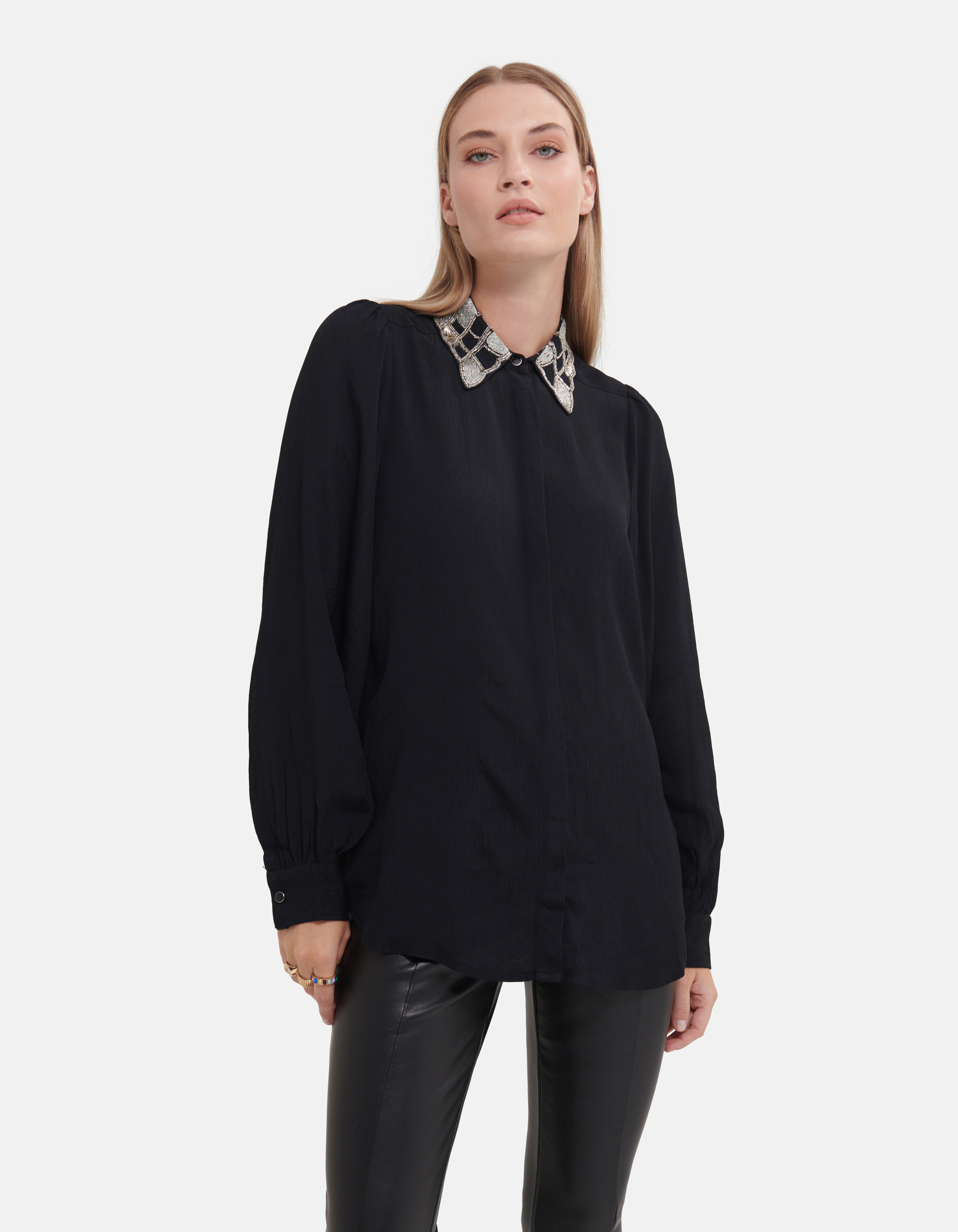 Bluse mit Kragen Schwarz von Fred SHOEBY WOMEN