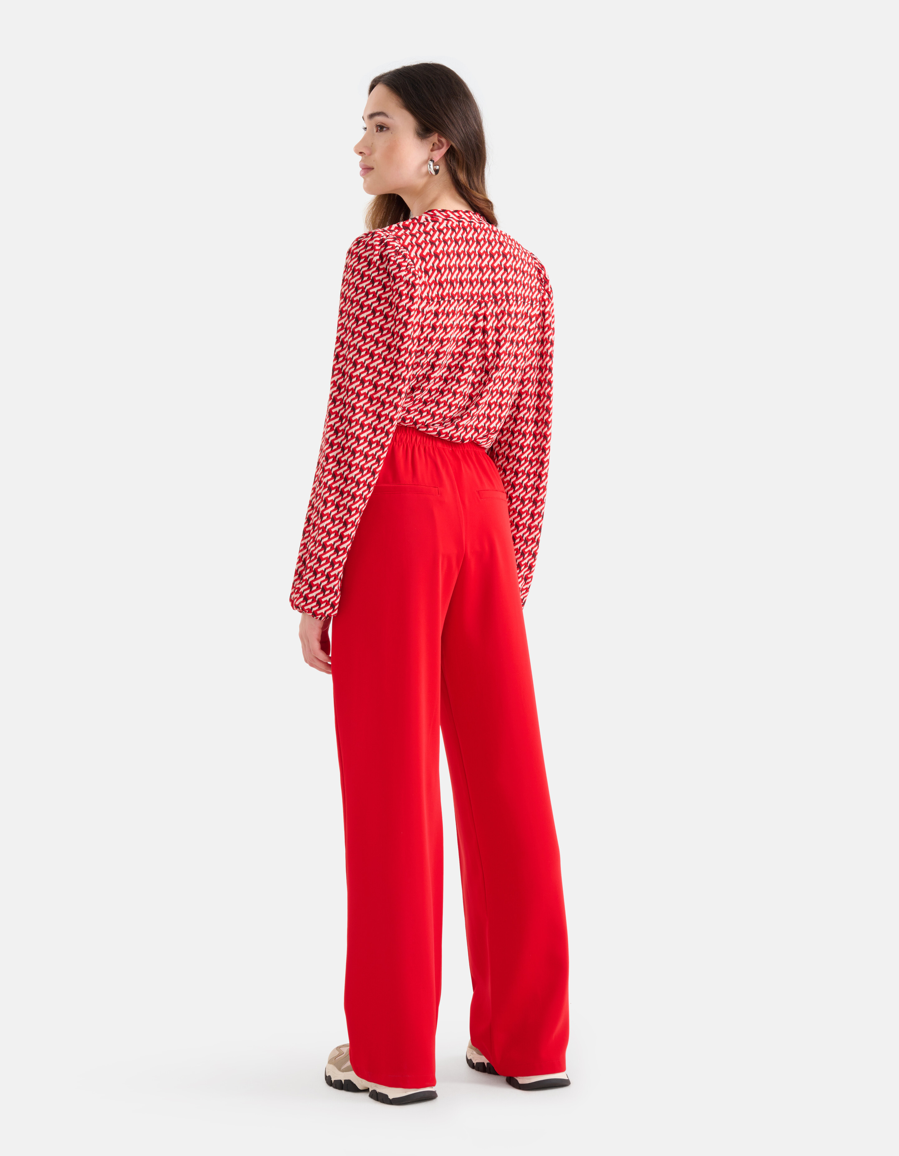Basic-Hose mit weitem Bein Rot SHOEBY WOMEN
