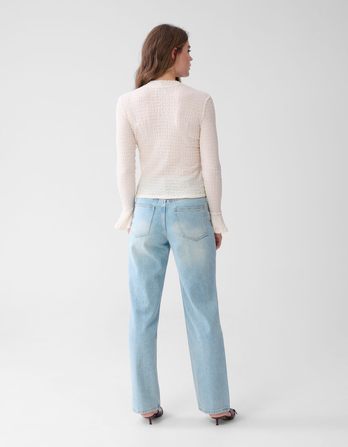 Crinkle Top Gebroken Wit SHOEBY WOMEN