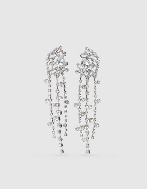 Multi Strass Ohrringe Silber SHOEBY ACCESSOIRES