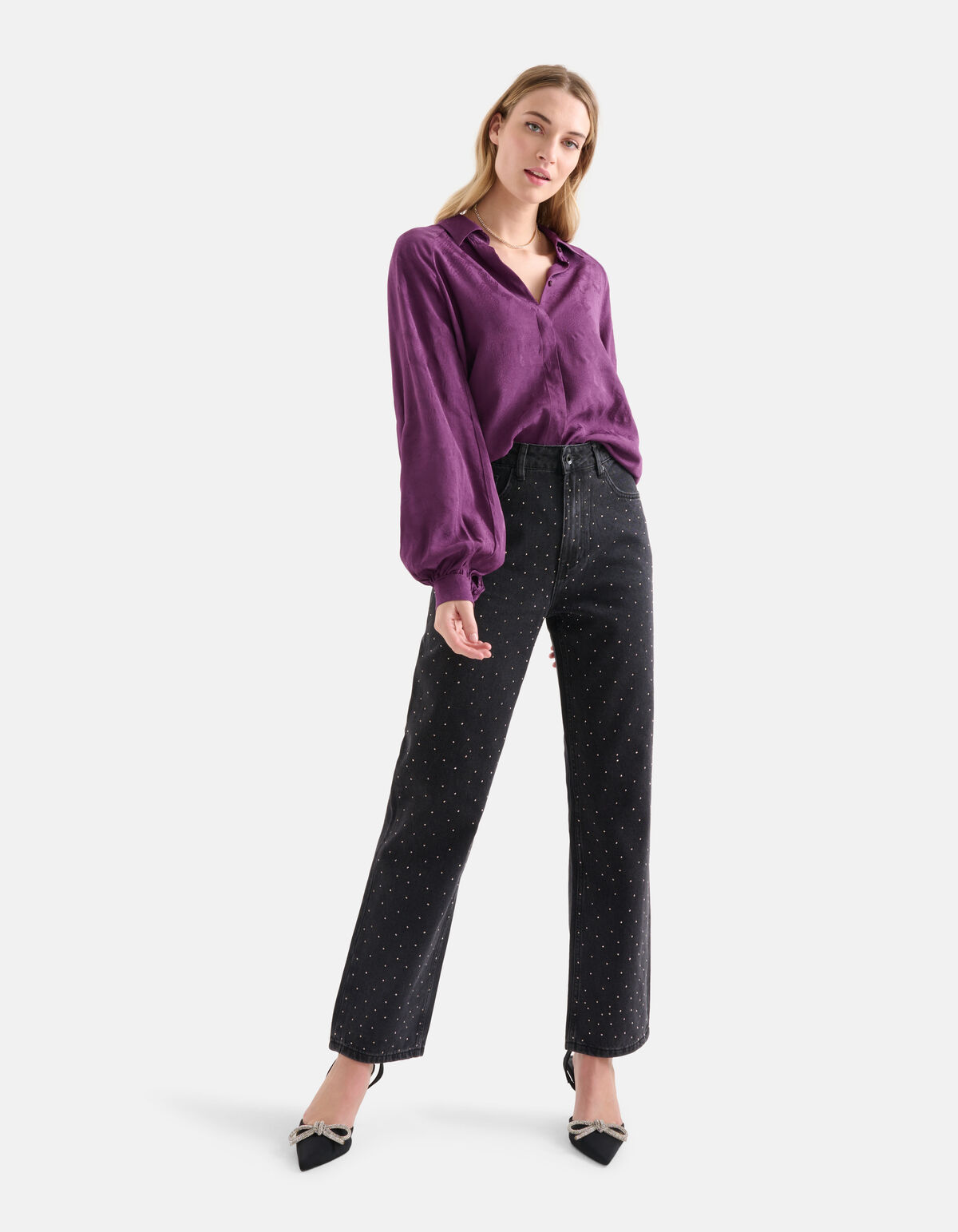 Jeans mit Strasssteinen Schwarz SHOEBY WOMEN