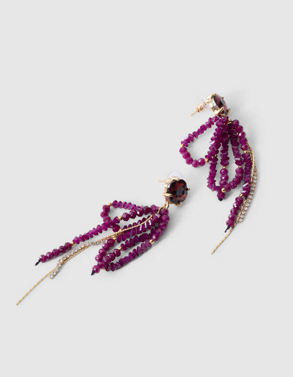 Strass-Ohrringe mit Perlen in Dunkelviolett SHOEBY ACCESSOIRES