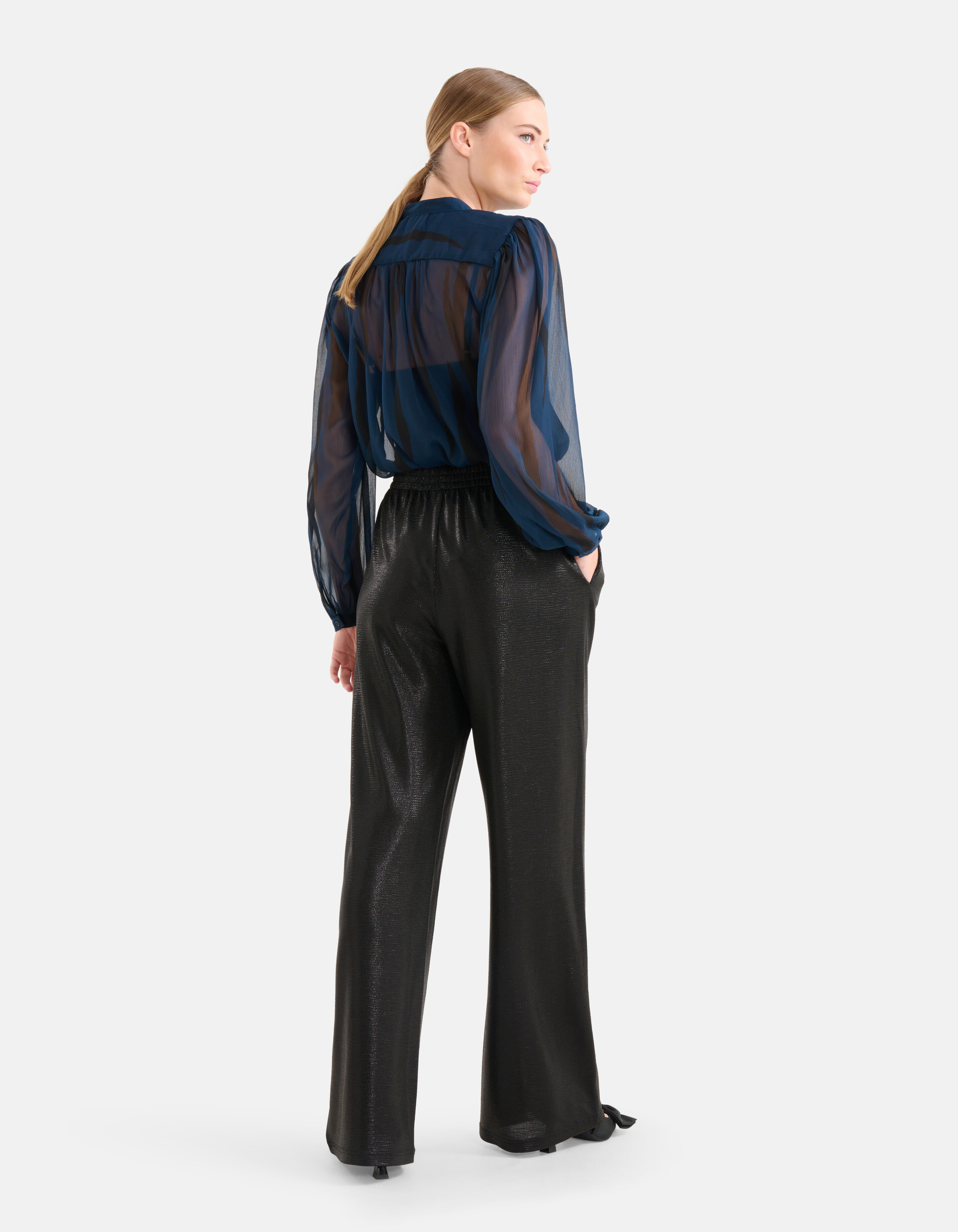 Bluse mit zweifarbigem Druck Dunkelblau SHOEBY WOMEN