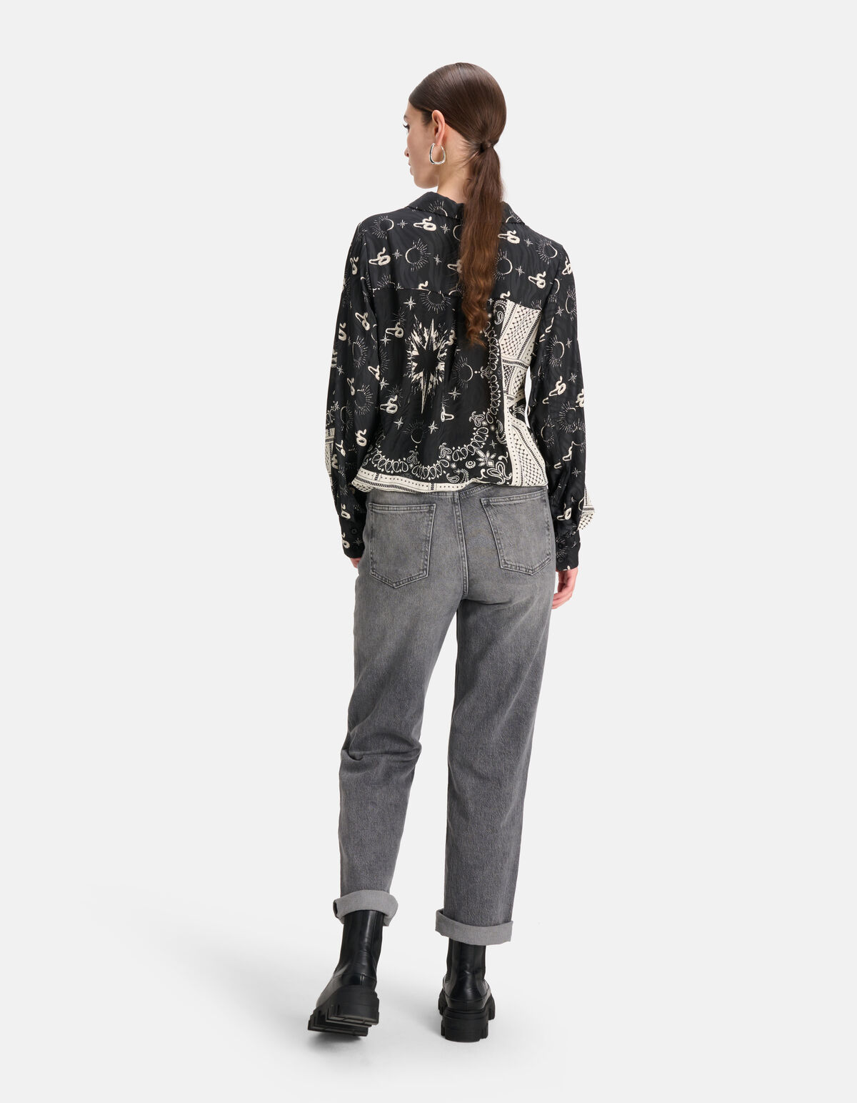Bluse mit grafischem Druck Schwarz SHOEBY WOMEN