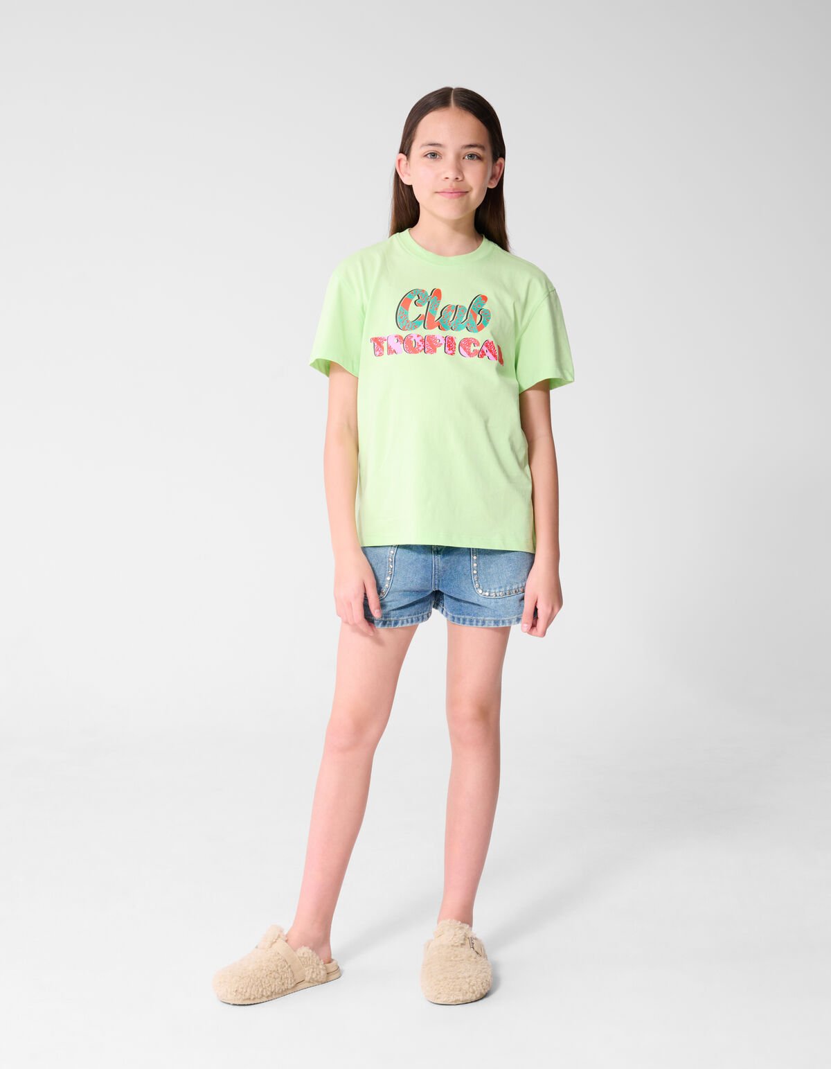Club Tropical Artwork T-Shirt Hellgr&uuml;n SHOEBY GIRLS