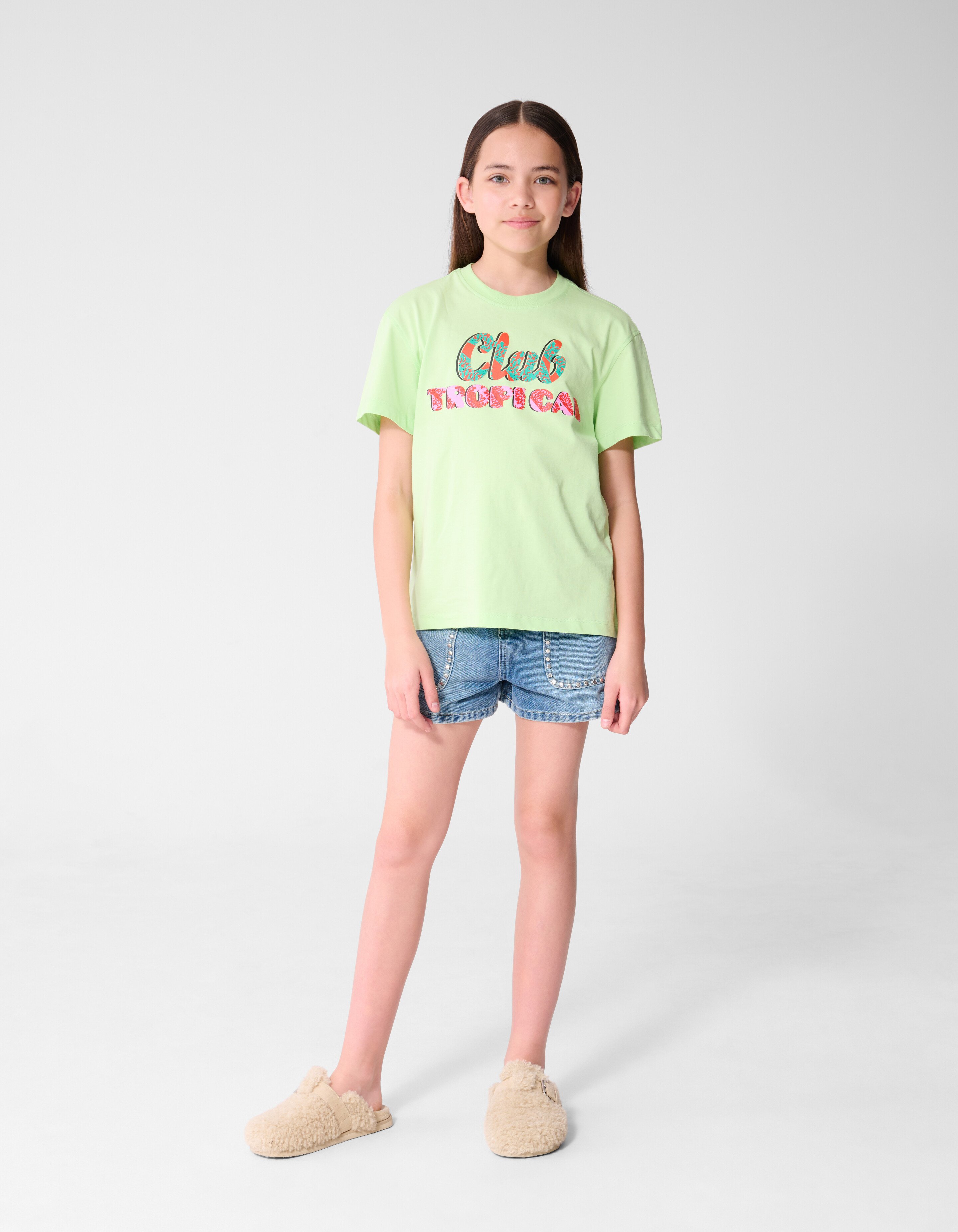 Club Tropical Artwork T-Shirt Hellgr&uuml;n SHOEBY GIRLS