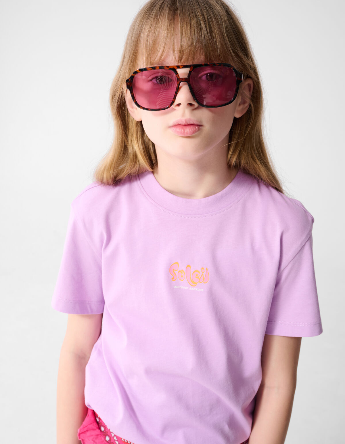 Soleil Artwork T-Shirt Helllila SHOEBY GIRLS