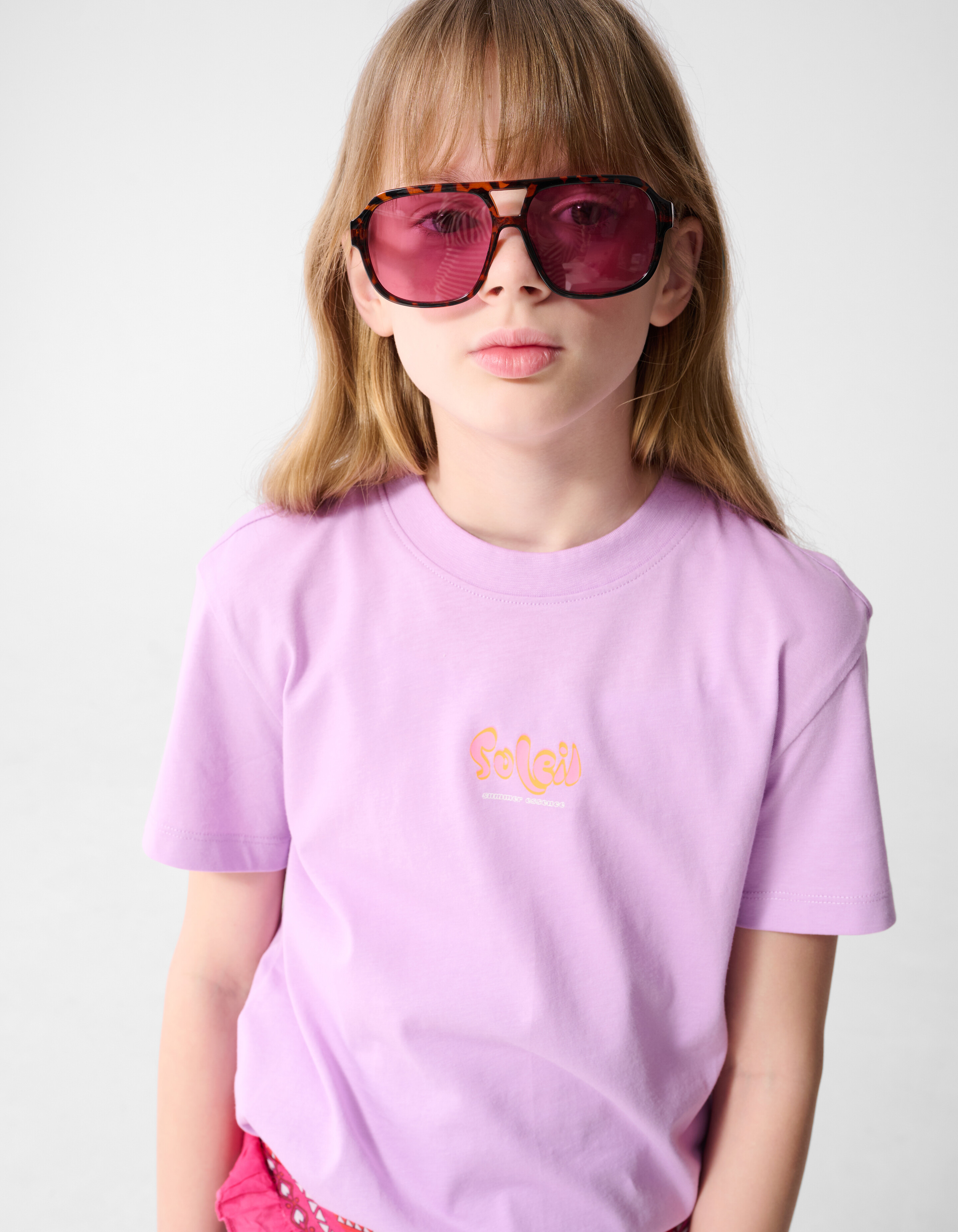 Soleil Artwork T-Shirt Helllila SHOEBY GIRLS