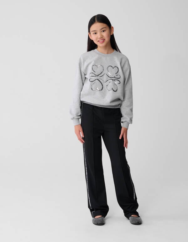 Sportliche Glitzer-Hose mit weitem Bein, schwarz SHOEBY GIRLS