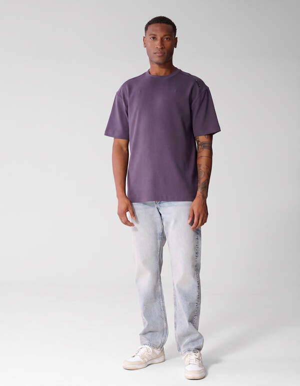 Basic Label T-Shirt Lila SHOEBY MEN