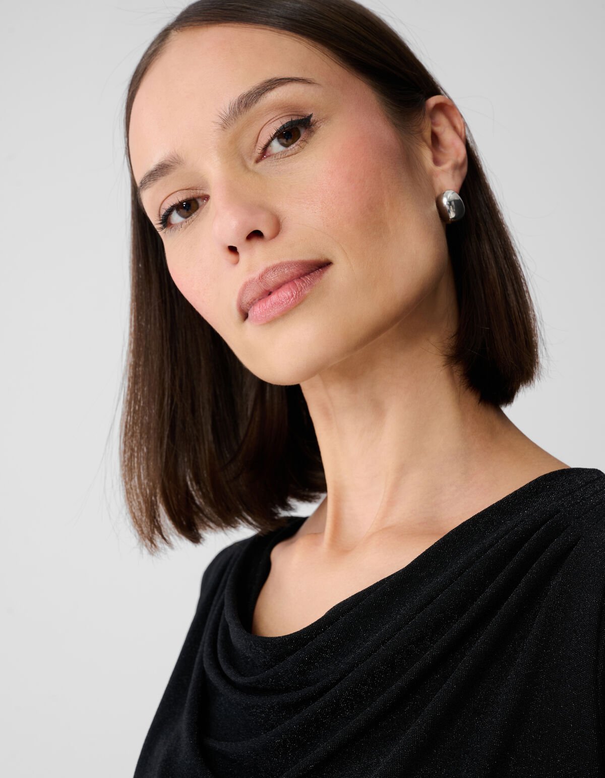 Glitzer-Drapiertes Top Schwarz SHOEBY WOMEN