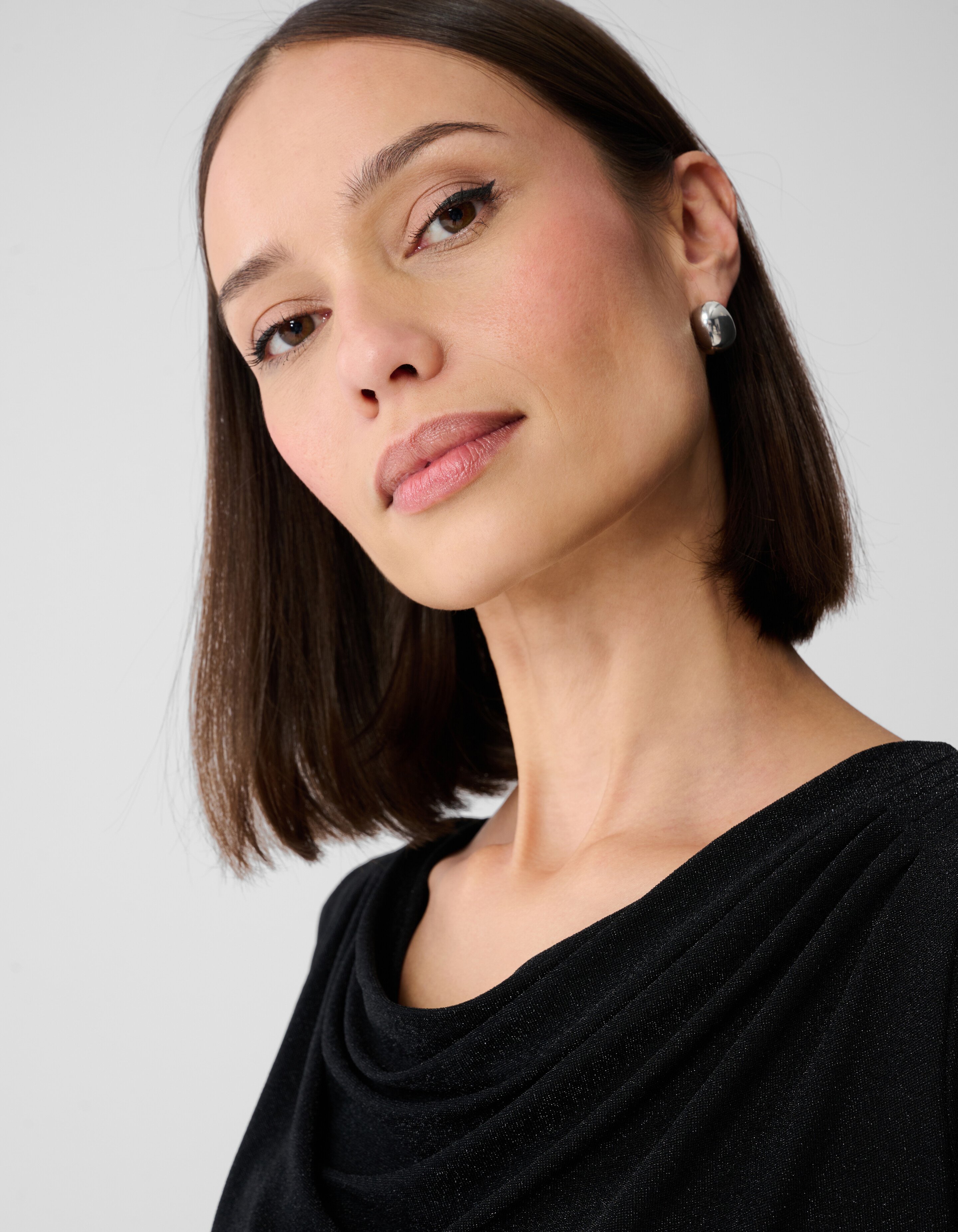 Glitzer-Drapiertes Top Schwarz SHOEBY WOMEN