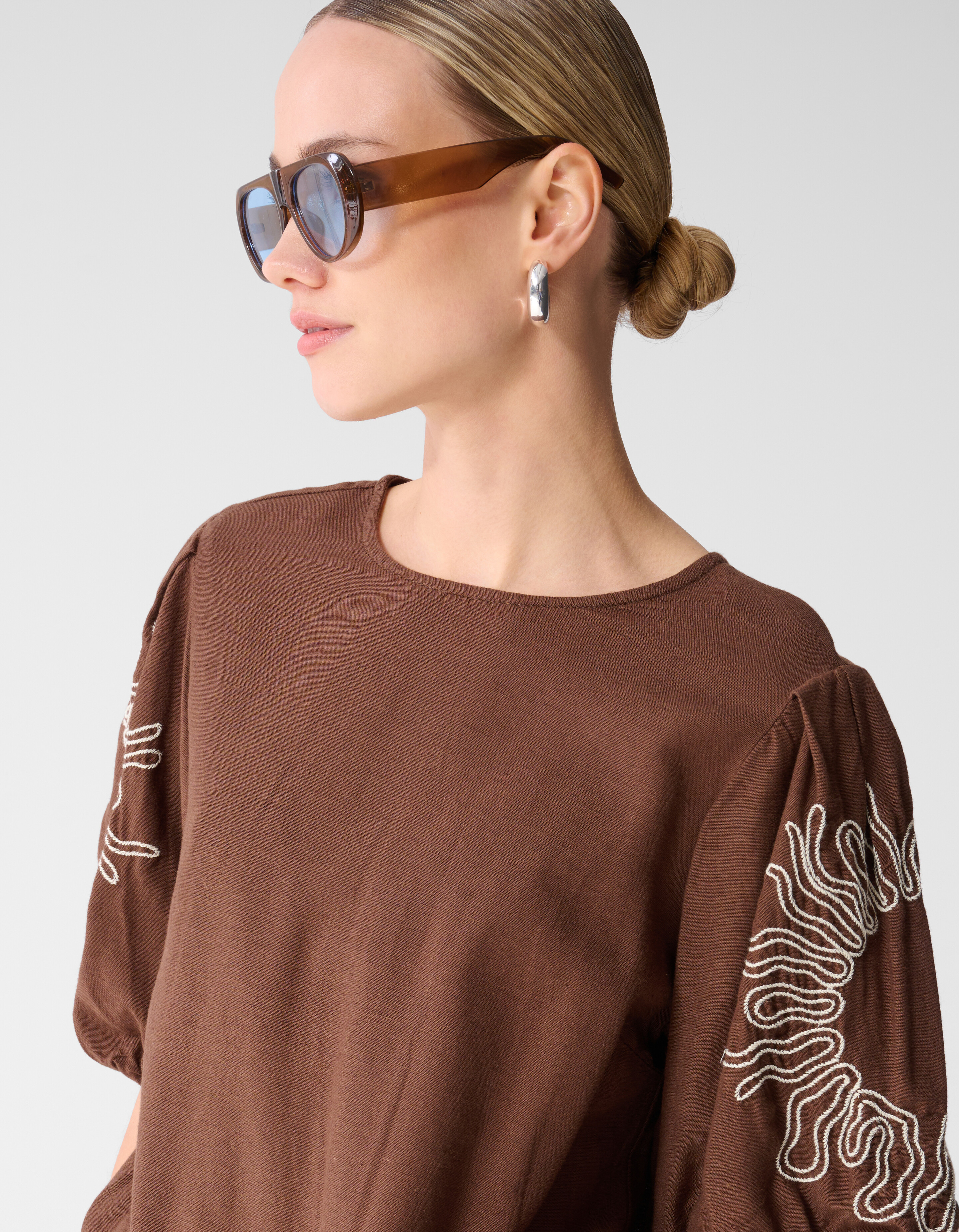 Stickerei Crop-Top Braun SHOEBY WOMEN