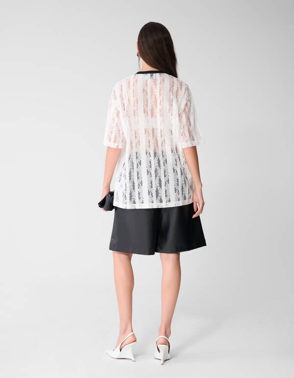 Oversized-T-Shirt mit Spitzenlabel Wei&szlig; SHOEBY WOMEN