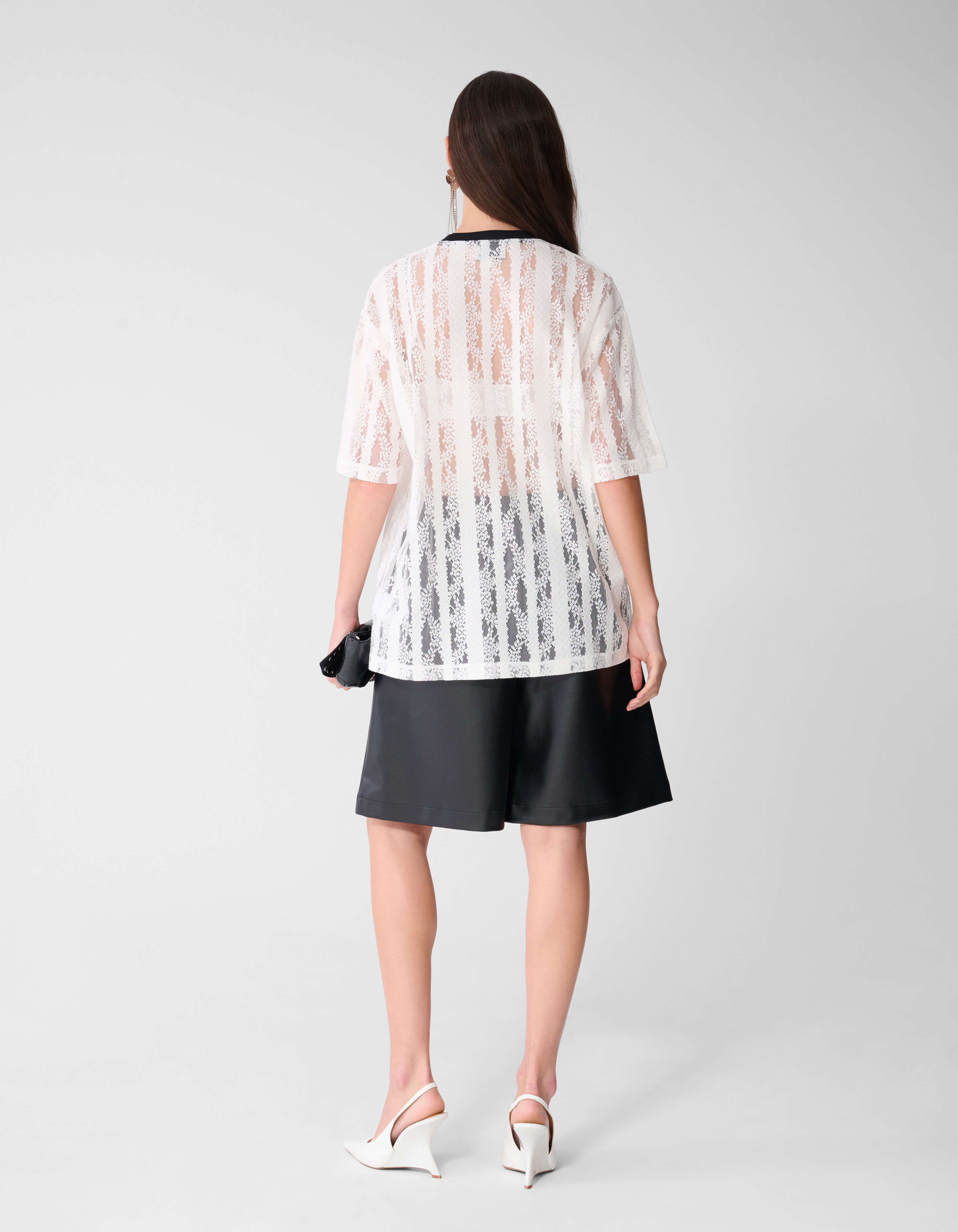 Oversized-T-Shirt mit Spitzenlabel Wei&szlig; SHOEBY WOMEN