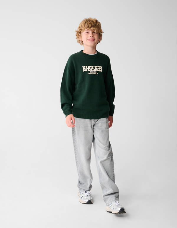 Baggy Fit Jeans Hellgrau SHOEBY BOYS