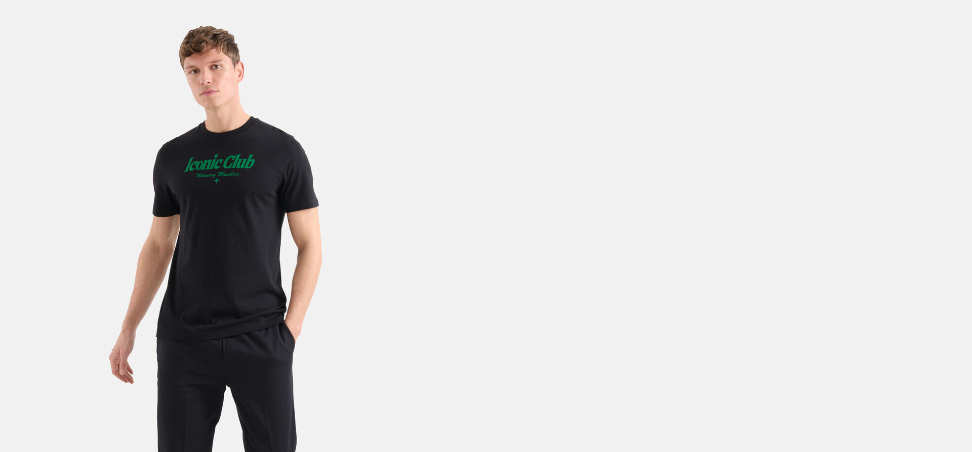 T-Shirt mit Textdruck Schwarz SHOEBY MEN