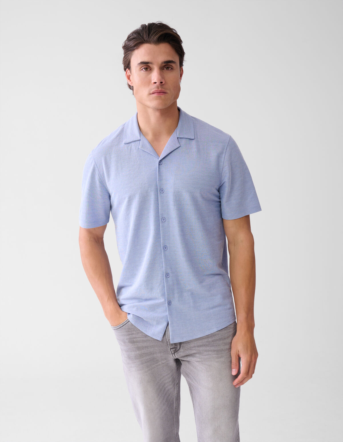 Piqu&eacute;-Hemd Blau SHOEBY MEN