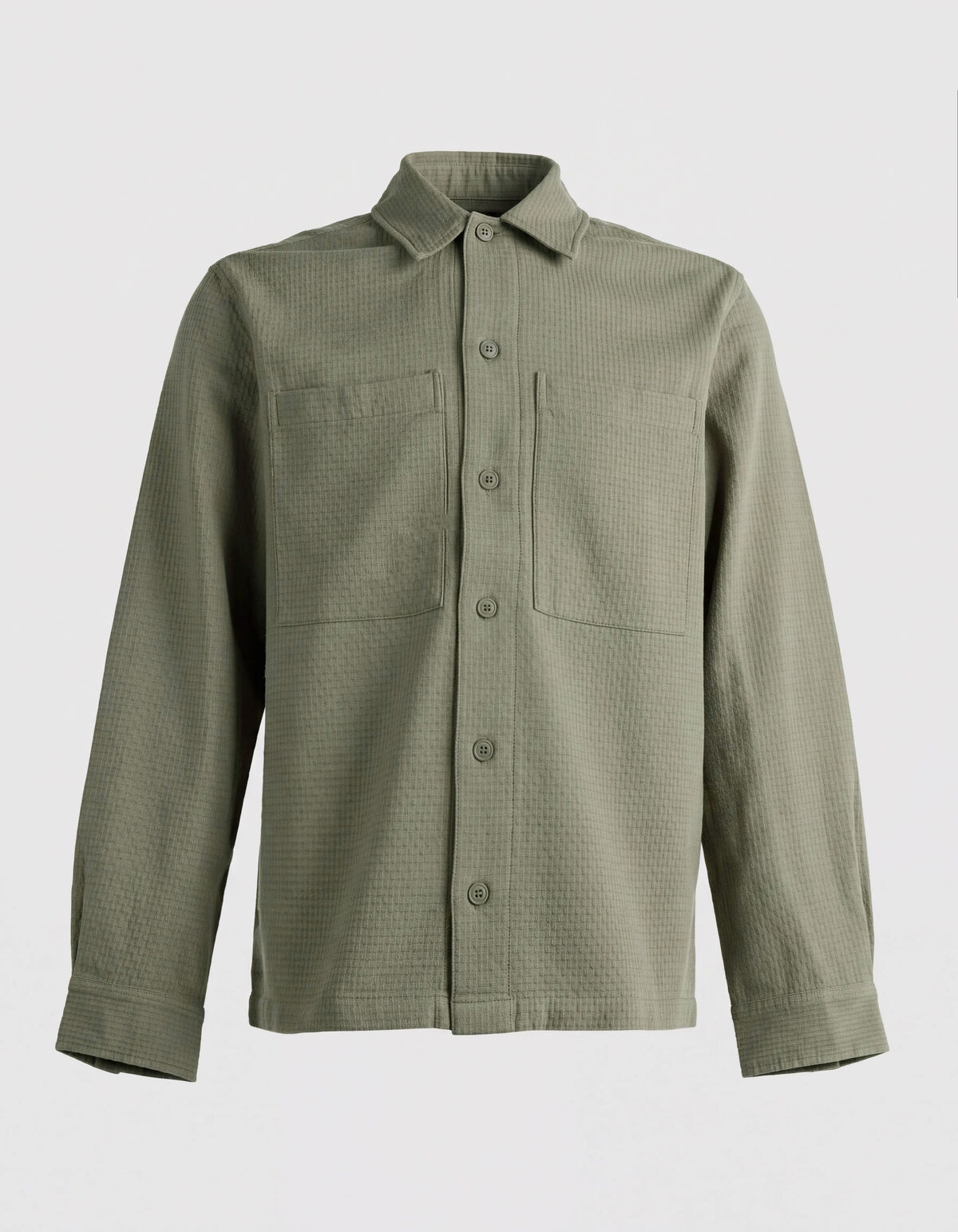 Block-Jacquard-Overshirt Gr&uuml;n SHOEBY MEN