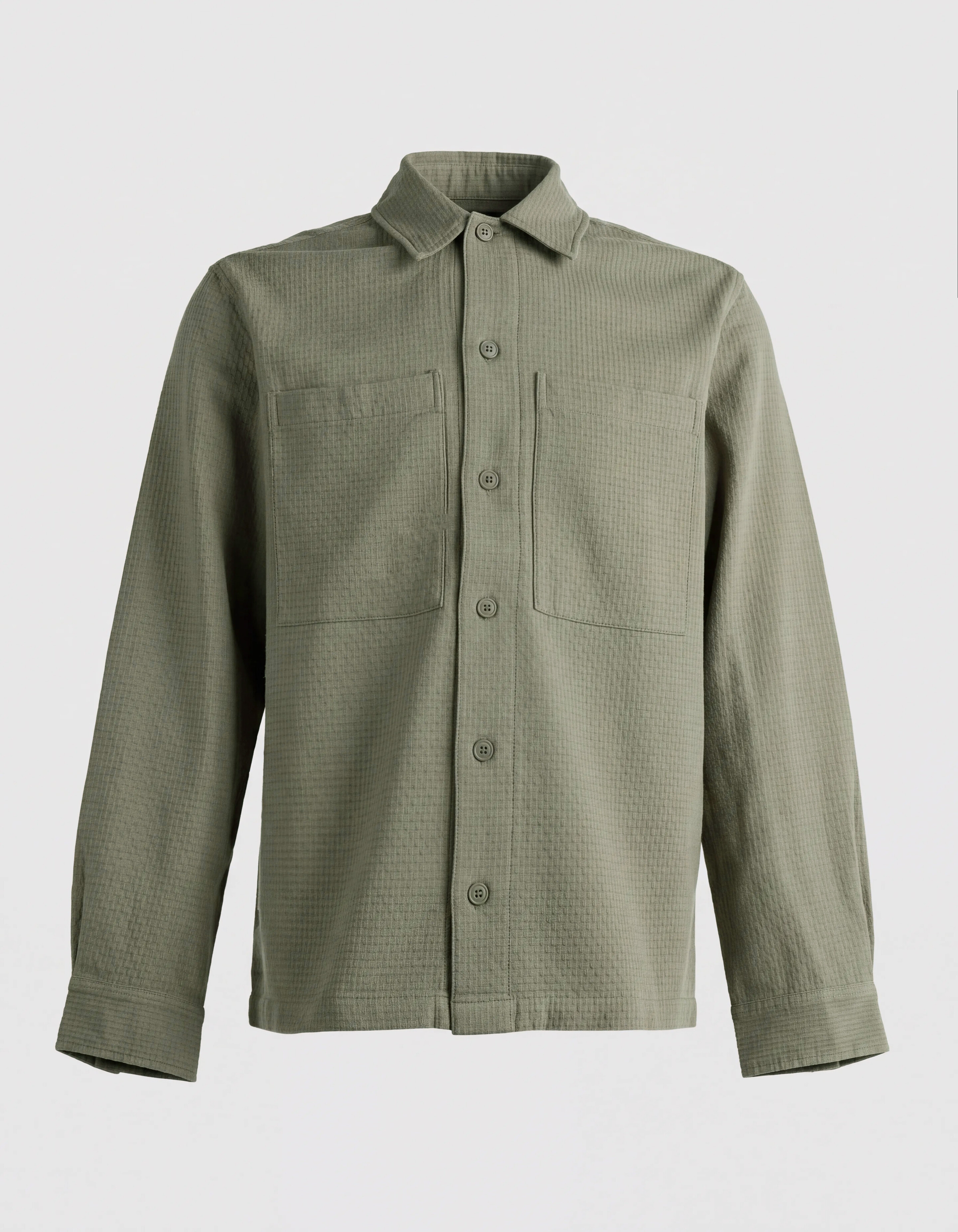 Block-Jacquard-Overshirt Gr&uuml;n SHOEBY MEN