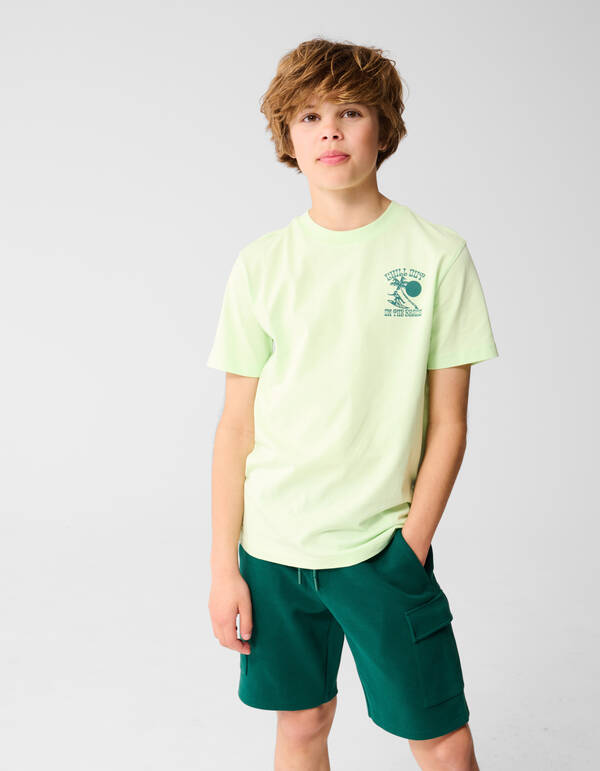 Strand Artwork T-shirt Hellgrün SHOEBY BOYS