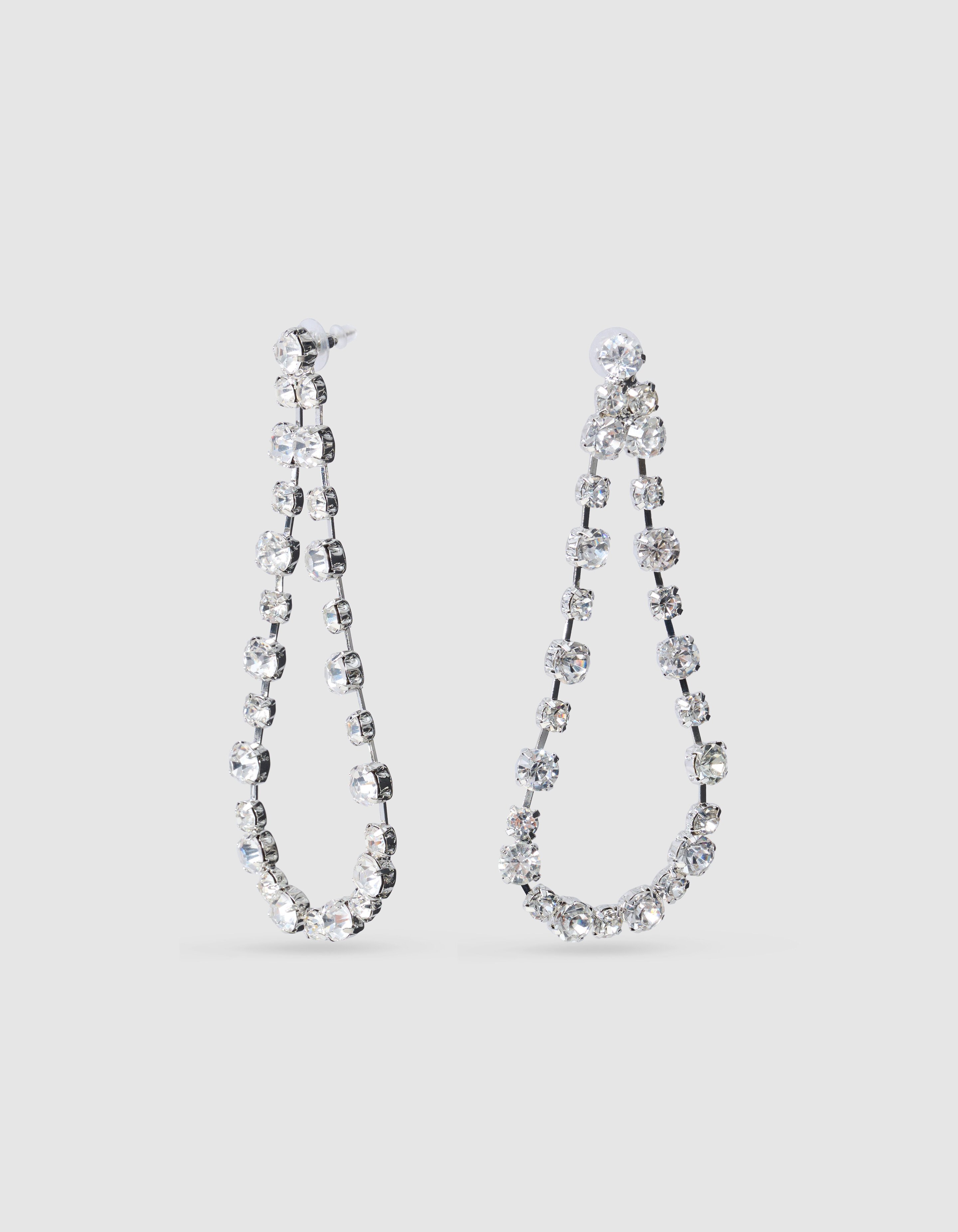 Straß Tropfen Ohrringe Silber von Monica SHOEBY ACCESSOIRES