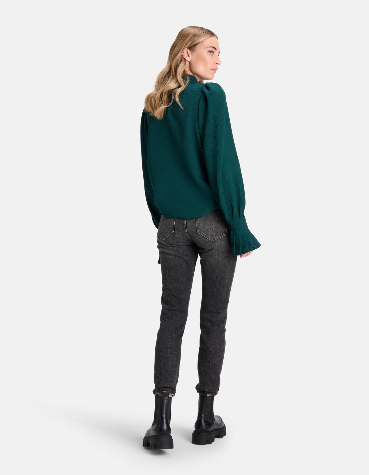 Bluse mit voluminösen Ärmeln Grün SHOEBY WOMEN