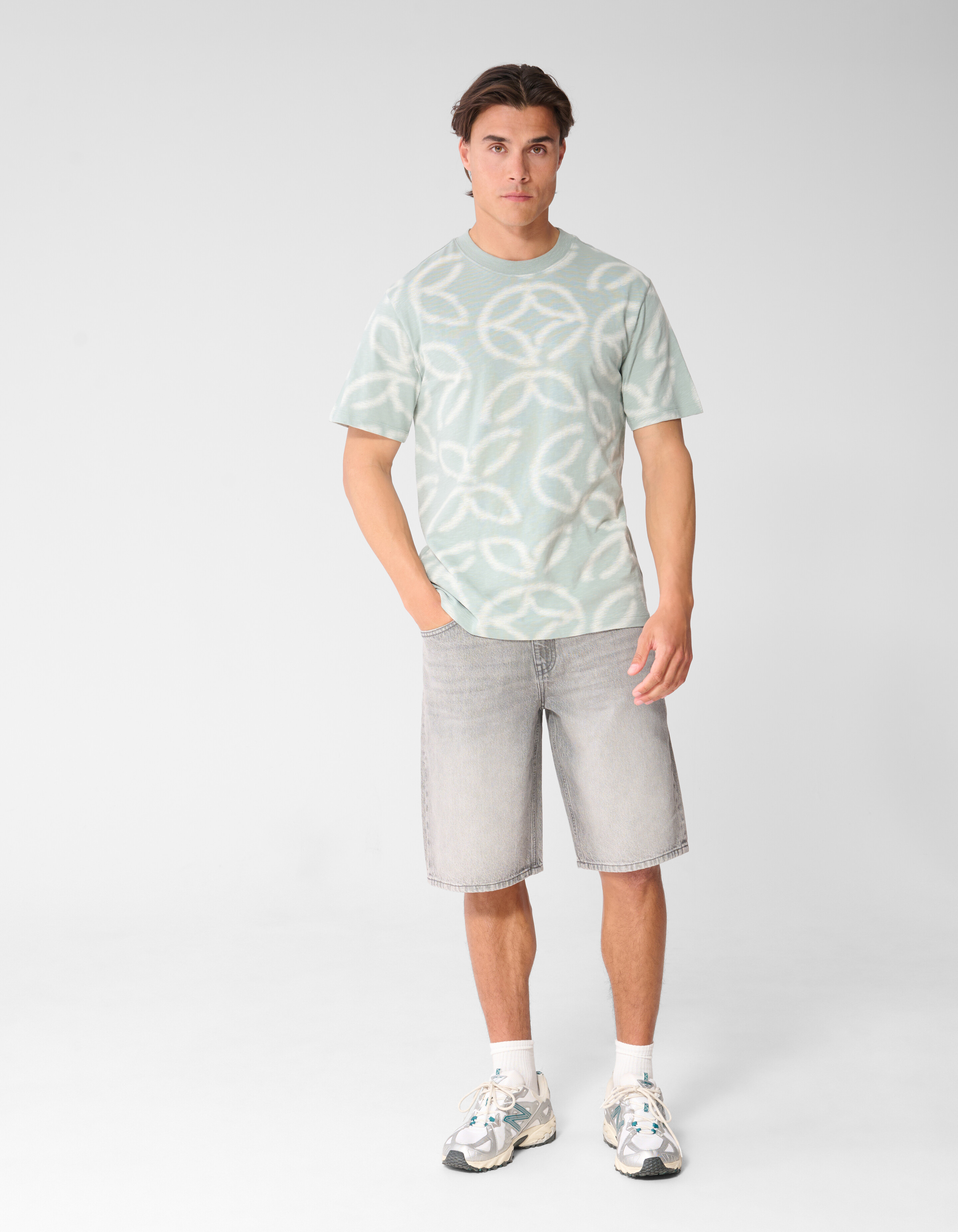 All Over Logo T-Shirt Hellgr&uuml;n SHOEBY MEN