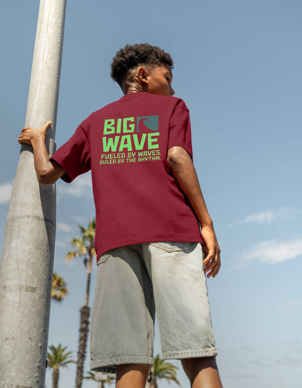 Big Wave Artwork T-Shirt Dunkelrot SHOEBY BOYS