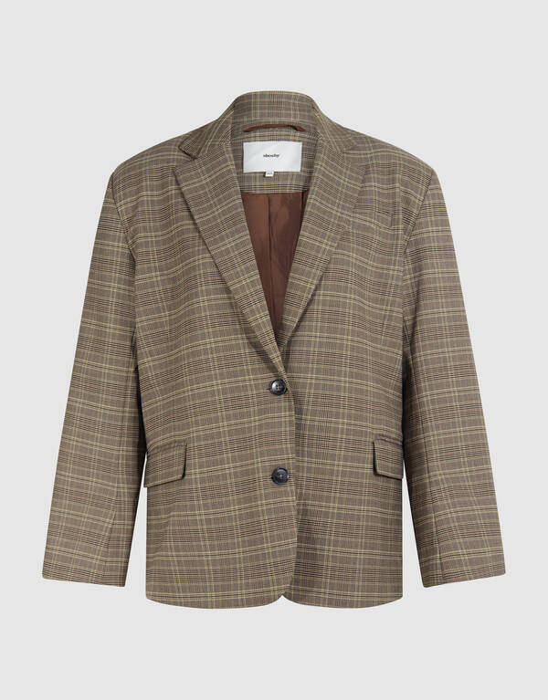 Oversized Karierte Blazer Braun SHOEBY WOMEN