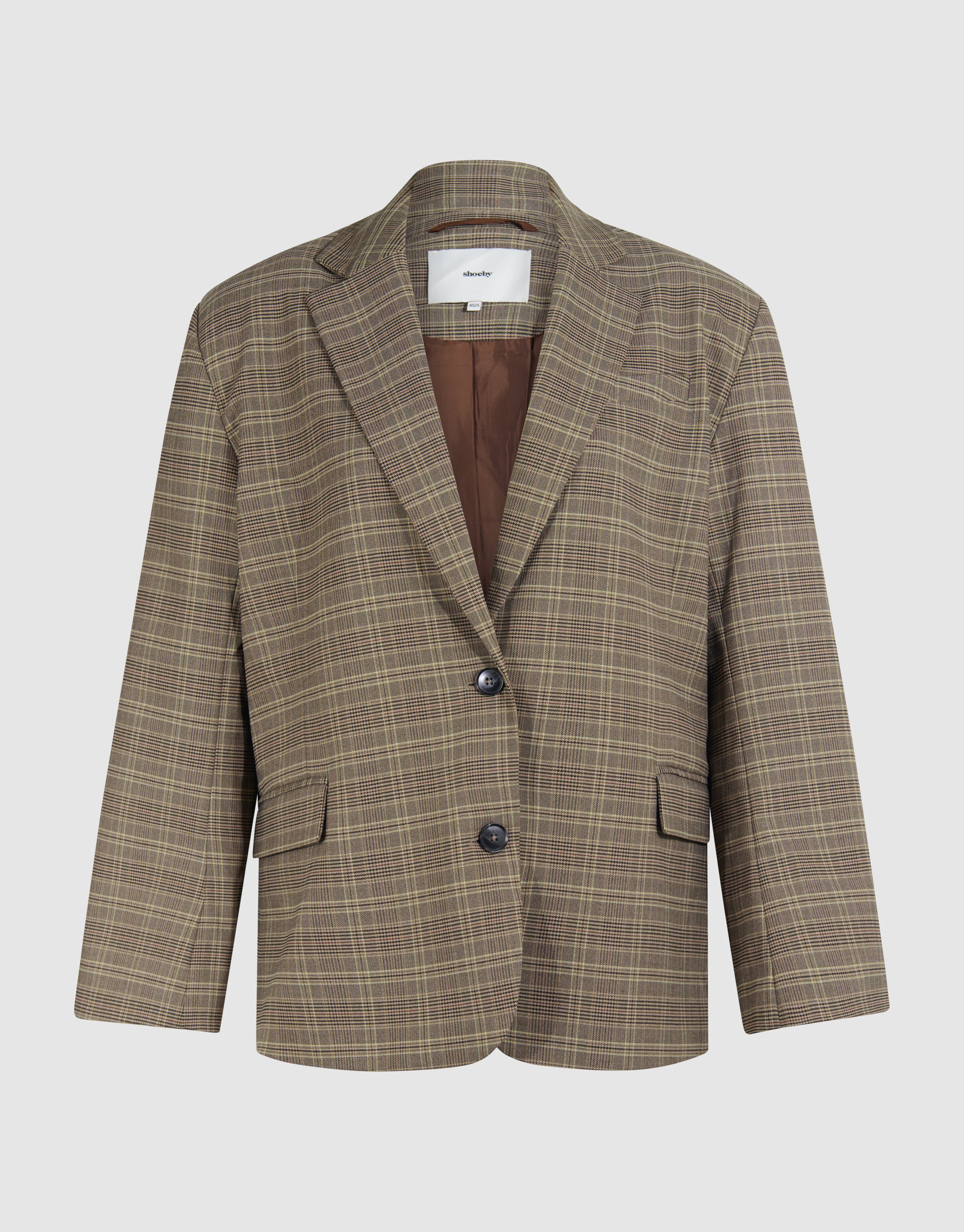 Oversized Karierte Blazer Braun SHOEBY WOMEN