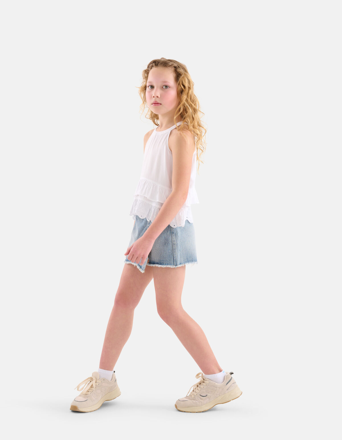 Besticktes Neckholder-Top Weiß SHOEBY GIRLS