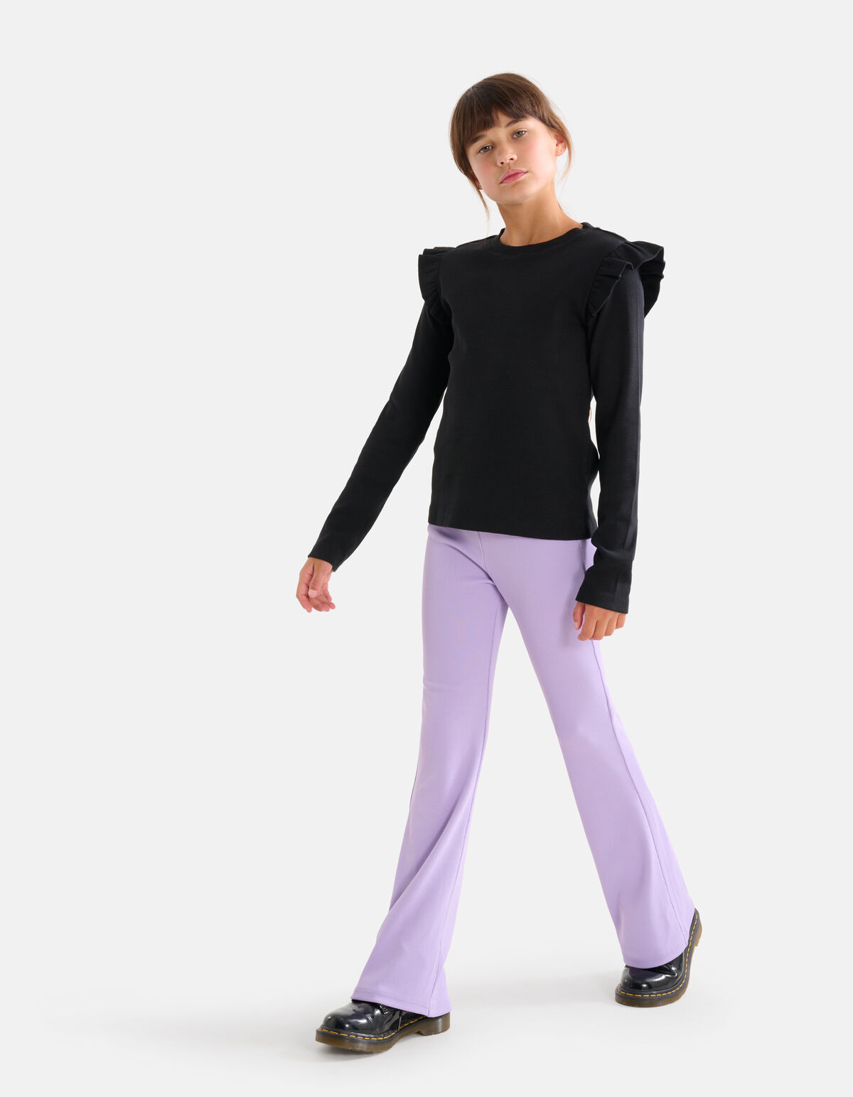 Ausgestellte Rippen-Leggings Lila SHOEBY GIRLS