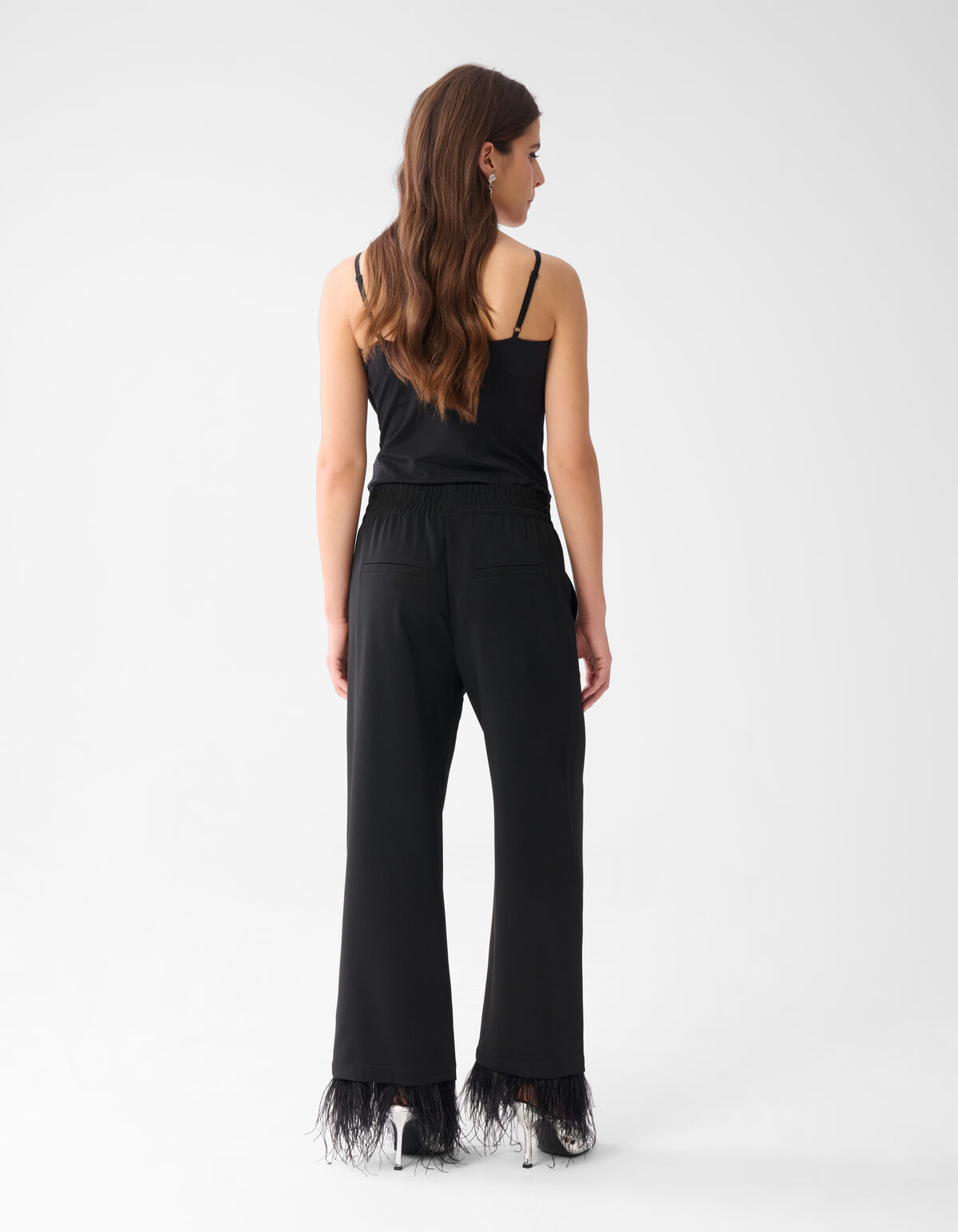 Federhose mit weitem Bein Schwarz SHOEBY WOMEN