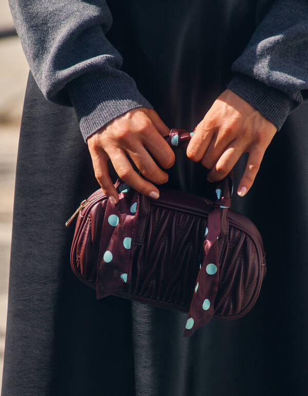 Schal mit Punkten Crincle Tasche braun SHOEBY ACCESSOIRES