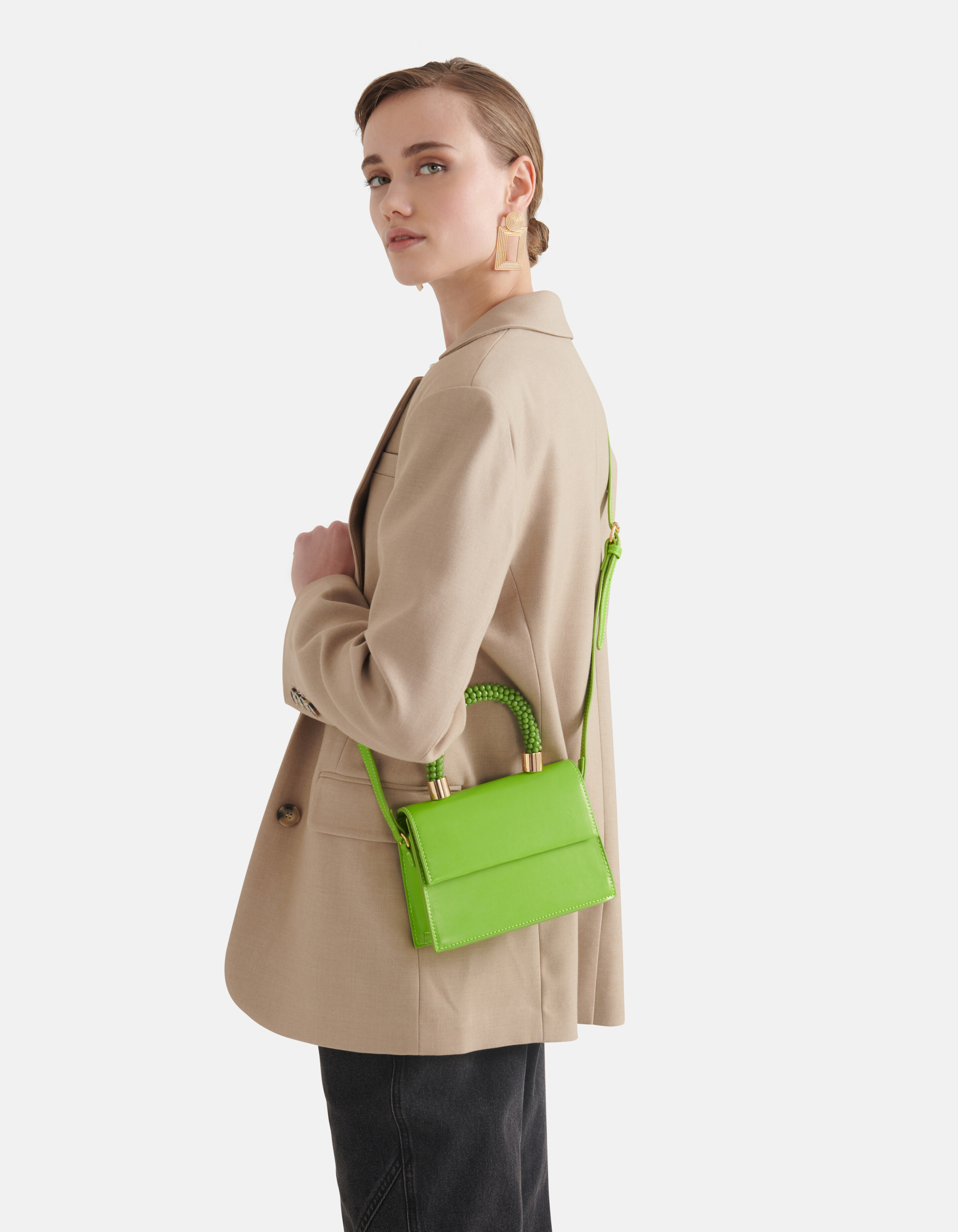 Mini Tasche mit Perlen Grün SHOEBY ACCESSOIRES