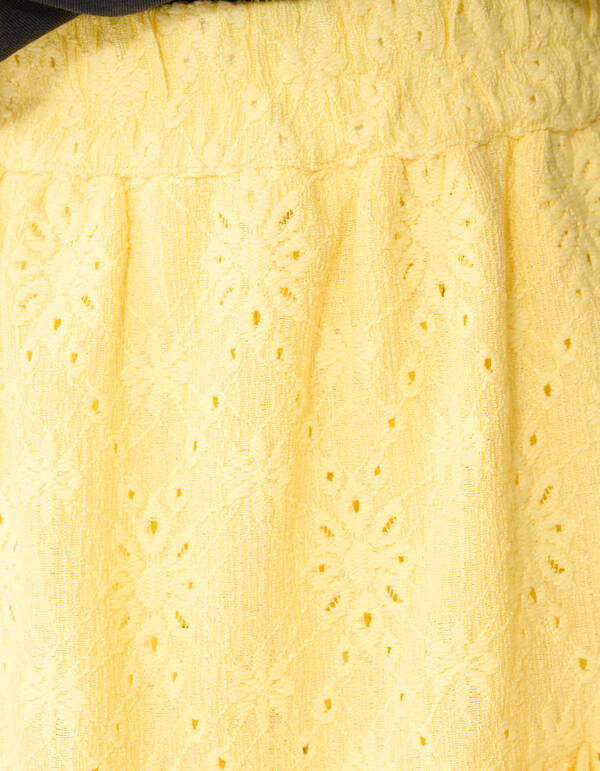 Bestickter R&uuml;schensaum Minirock Hellgelb SHOEBY GIRLS