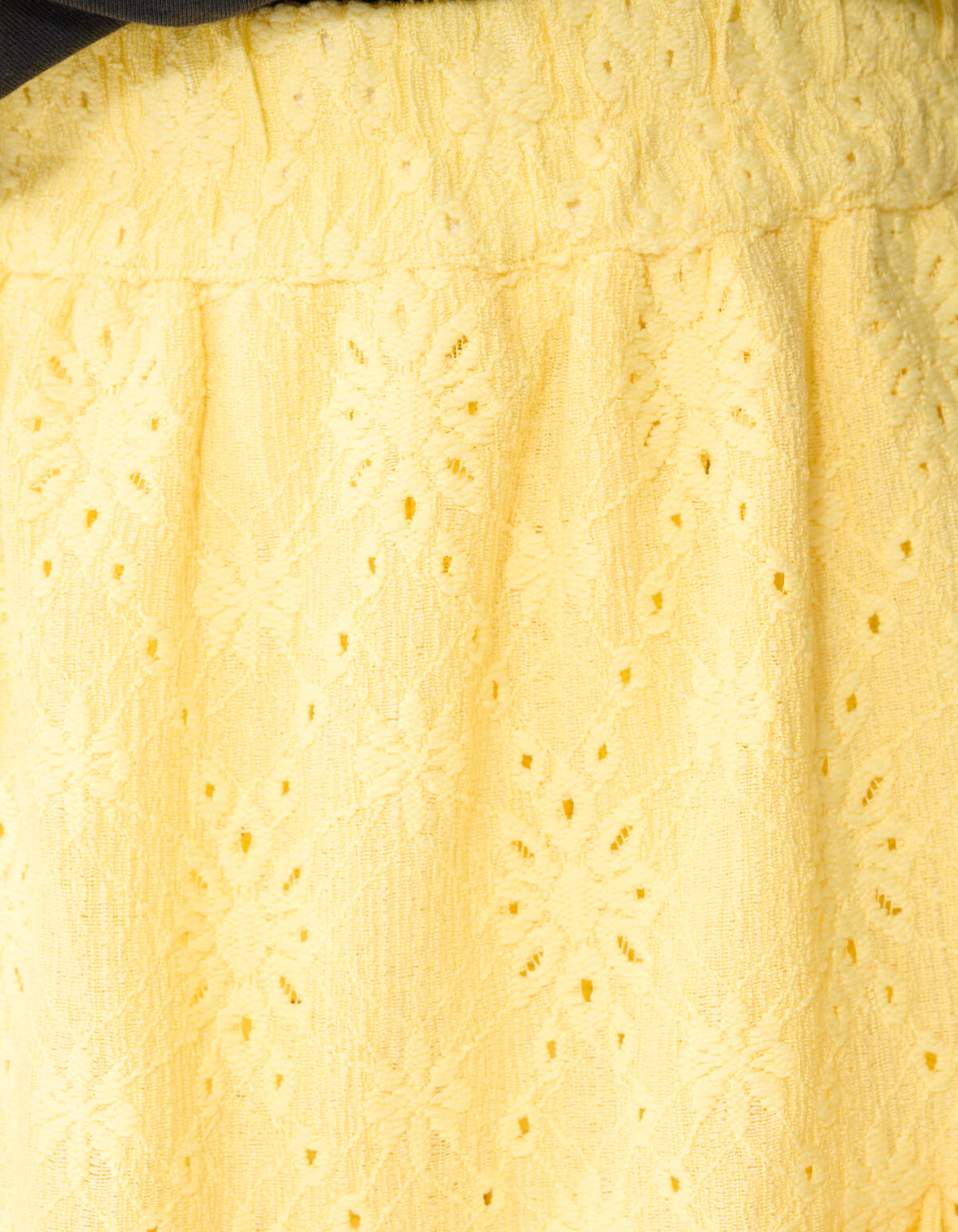 Bestickter R&uuml;schensaum Minirock Hellgelb SHOEBY GIRLS