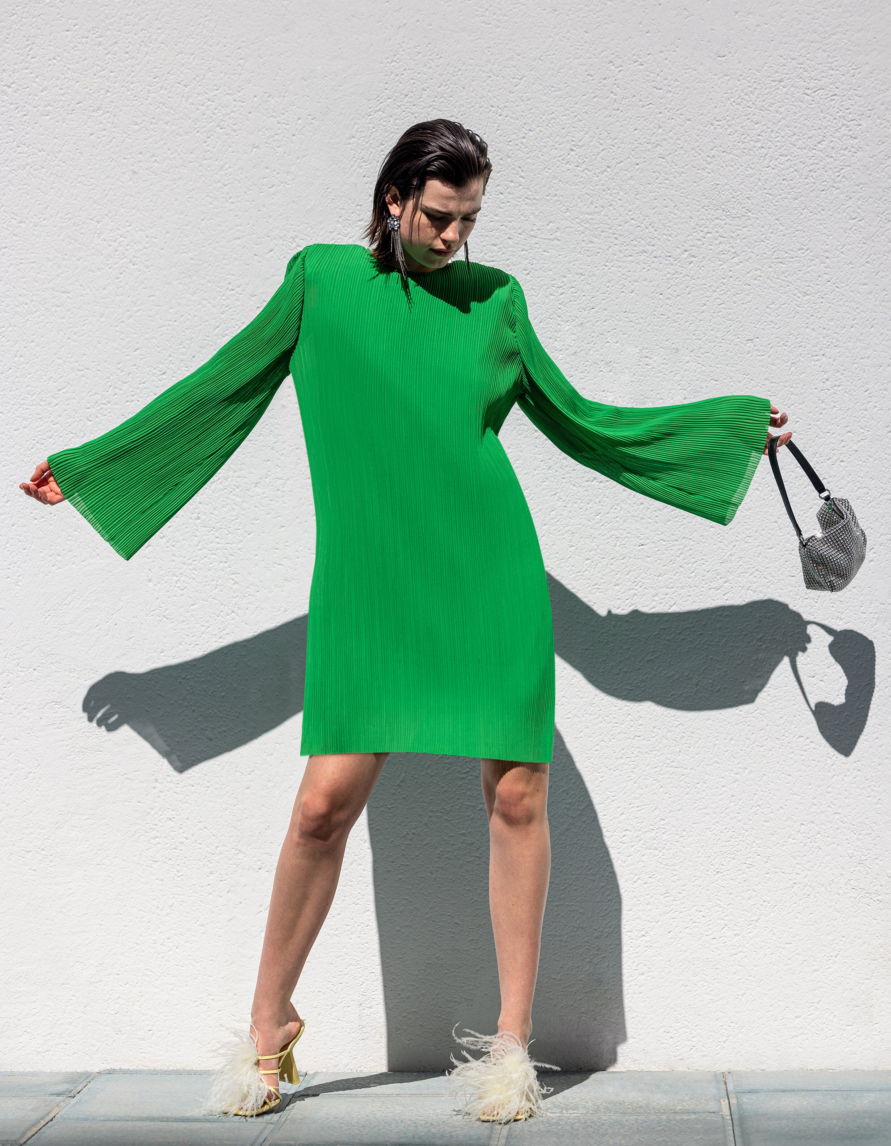 Plissee-Kleid Grün SHOEBY WOMEN